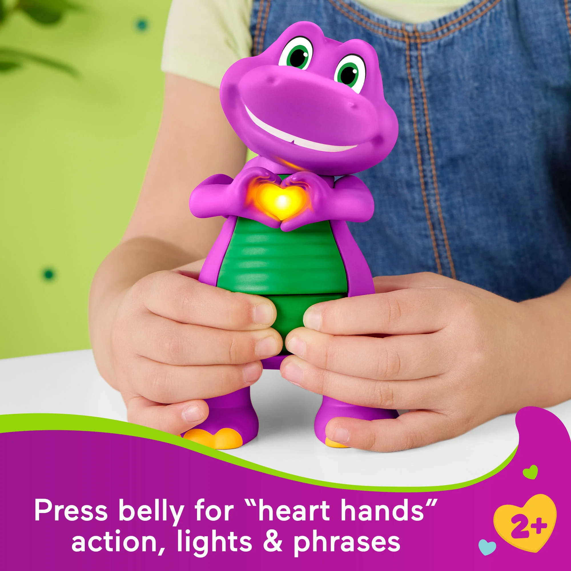 Fisher-Price Barney's World Heart Hands Barney Toy Figure With Music & Lights For Kids - Image 2