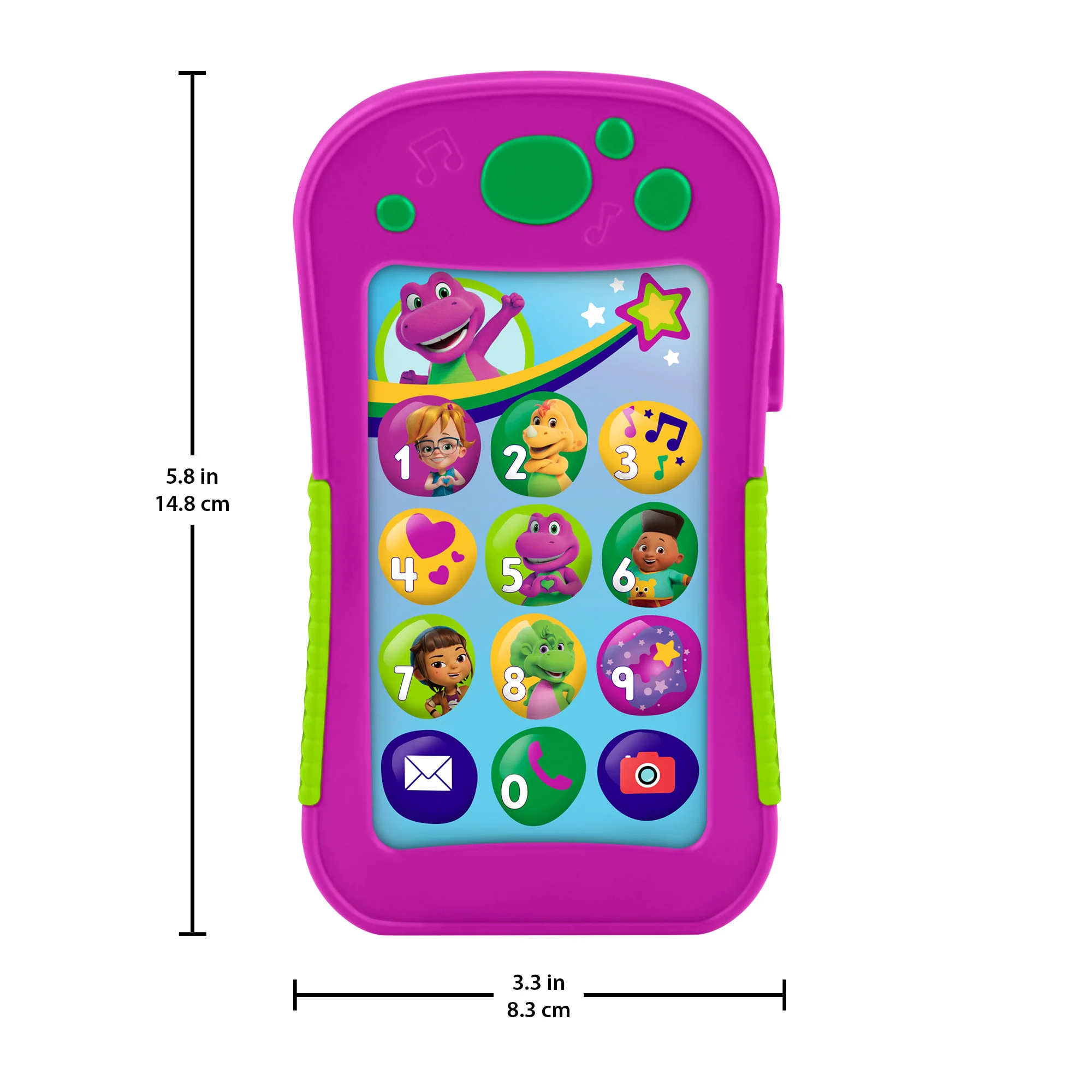 Fisher-Price Barney's World Hey Barney Phone Musical Toddler Toy With Lights For Kids, Multilanguage Version - Image 6
