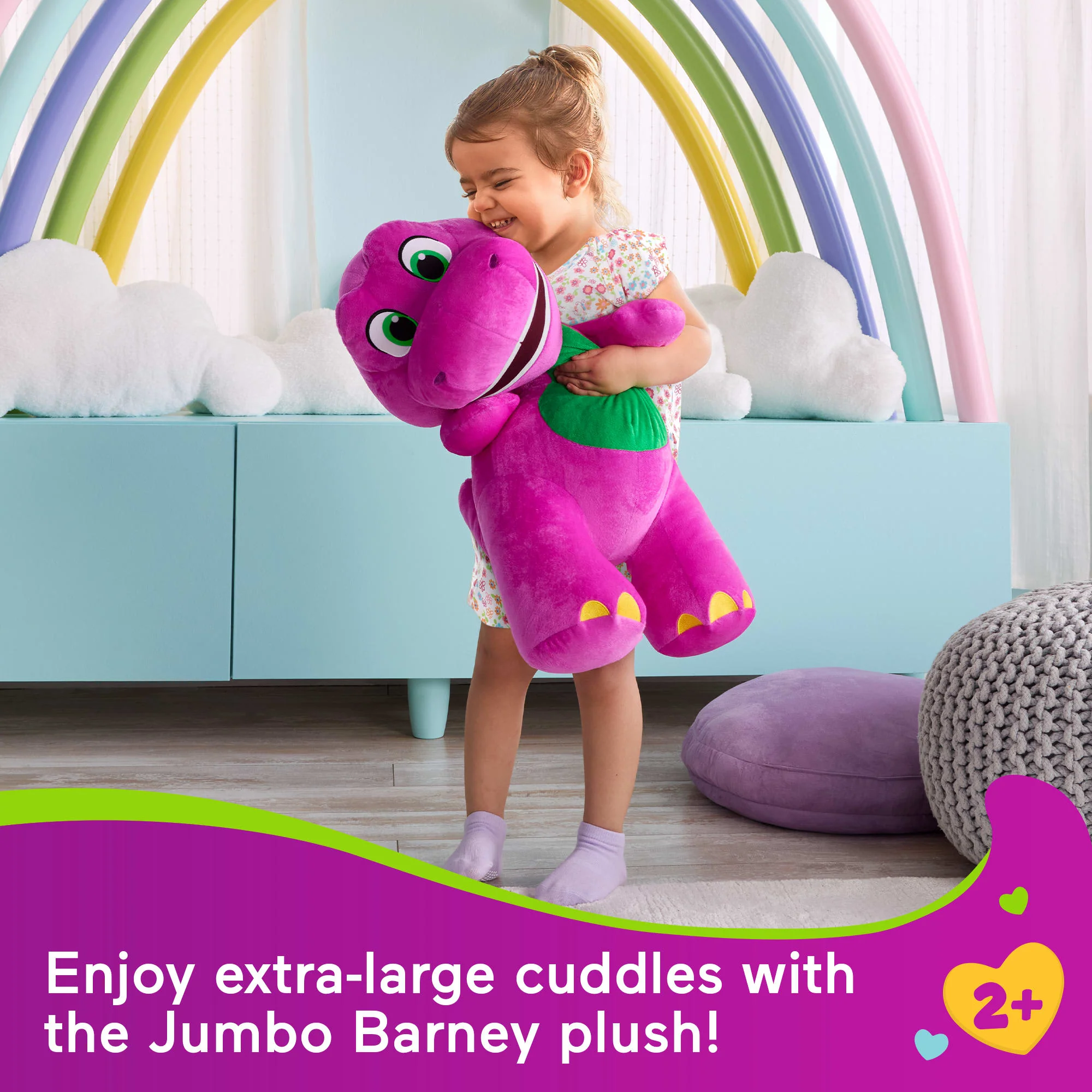 Fisher-Price Barney's World Jumbo Barney Plush, 26-Inch Figure, Large Scale & Soft Texture - Image 2