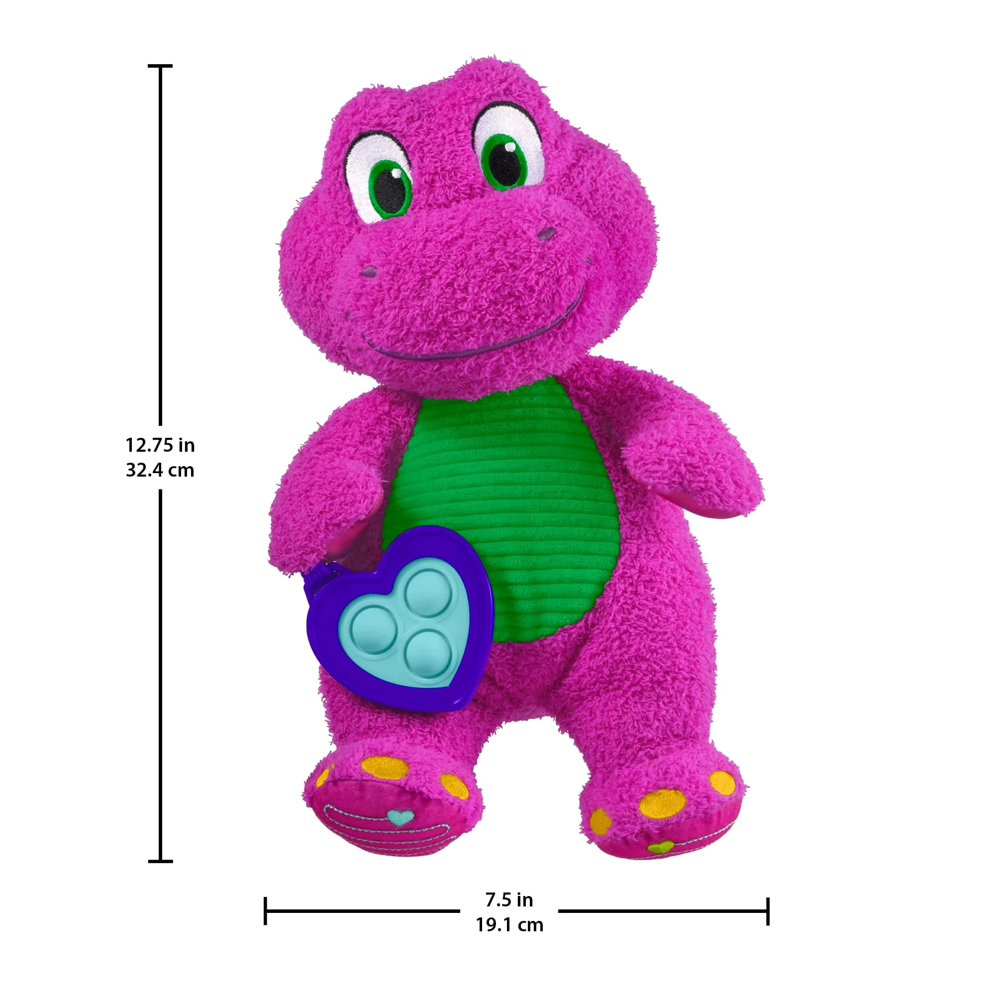 Fisher-Price Barney's World Sensory Barney Plush Toy With Fidget Activity For Toddlers - Image 6