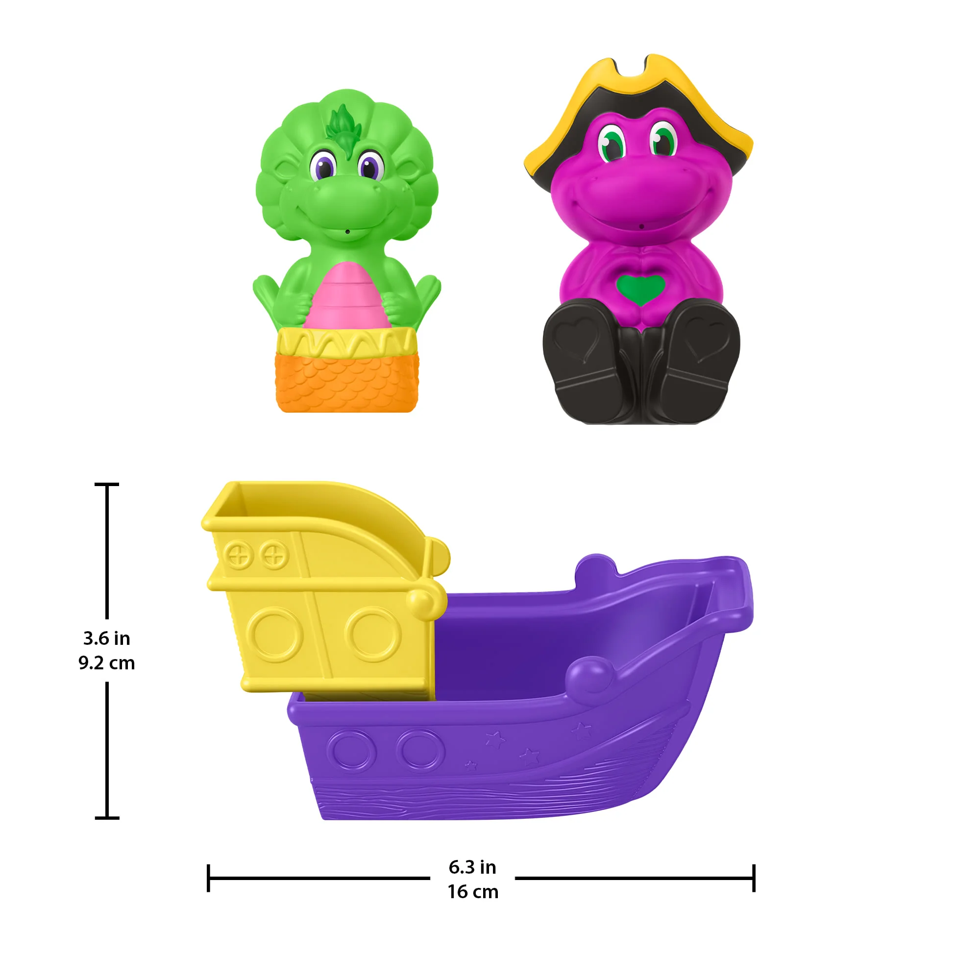 Fisher-Price Barney's World Water Fun Pirate Ship, 4-Piece Set For Water Play - Image 6