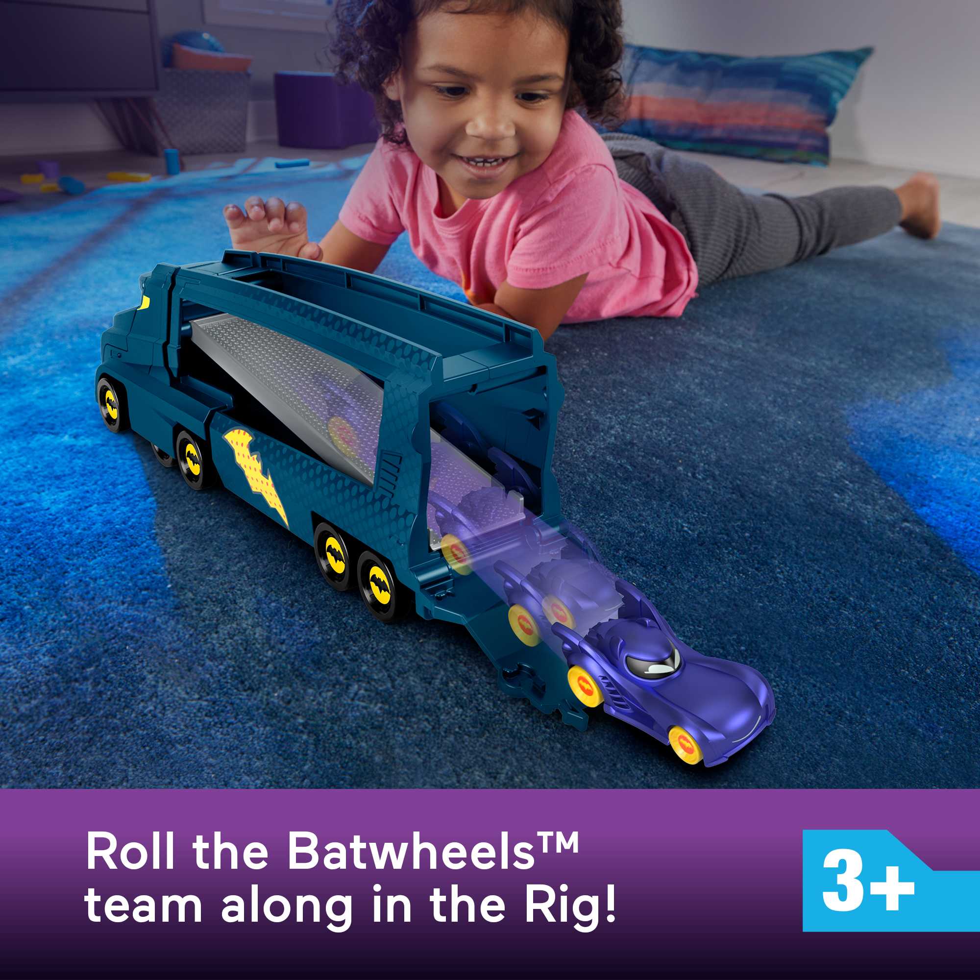 Fisher-Price DC Batwheels Bat-Big Rig Toy Hauler & Car With Ramp & Vehicle Storage - Image 2