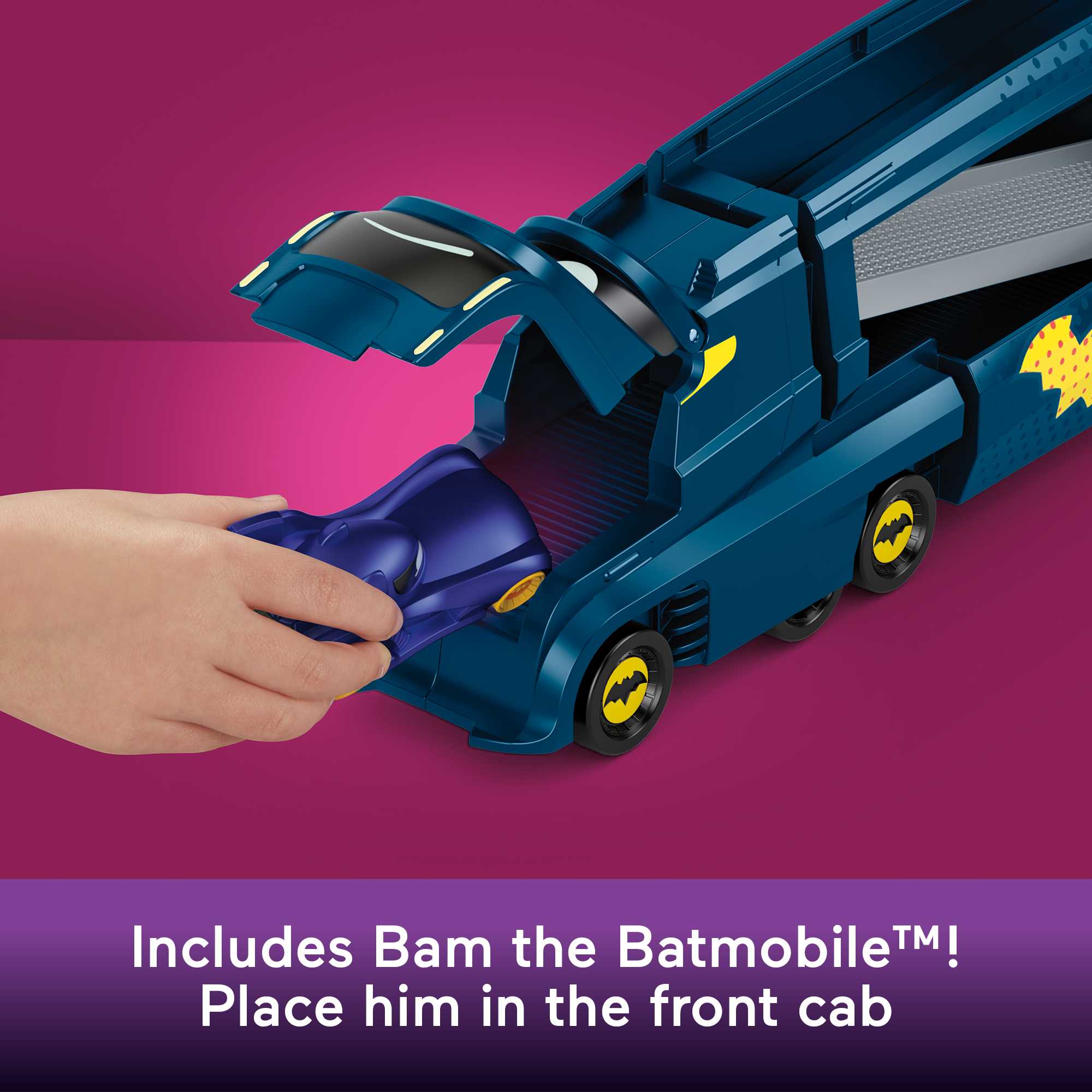 Fisher-Price DC Batwheels Bat-Big Rig Toy Hauler & Car With Ramp & Vehicle Storage - Image 3