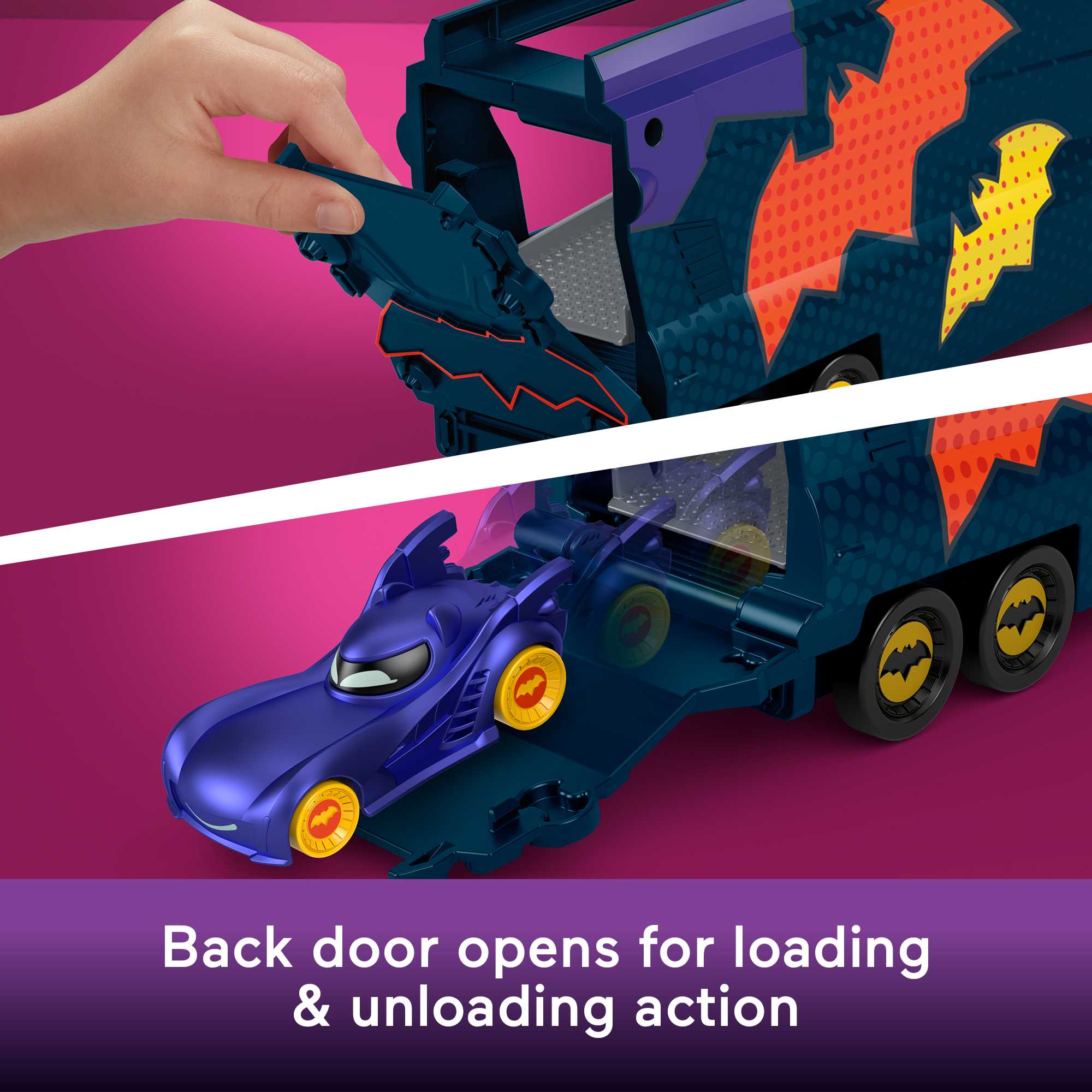 Fisher-Price DC Batwheels Bat-Big Rig Toy Hauler & Car With Ramp & Vehicle Storage - Image 5