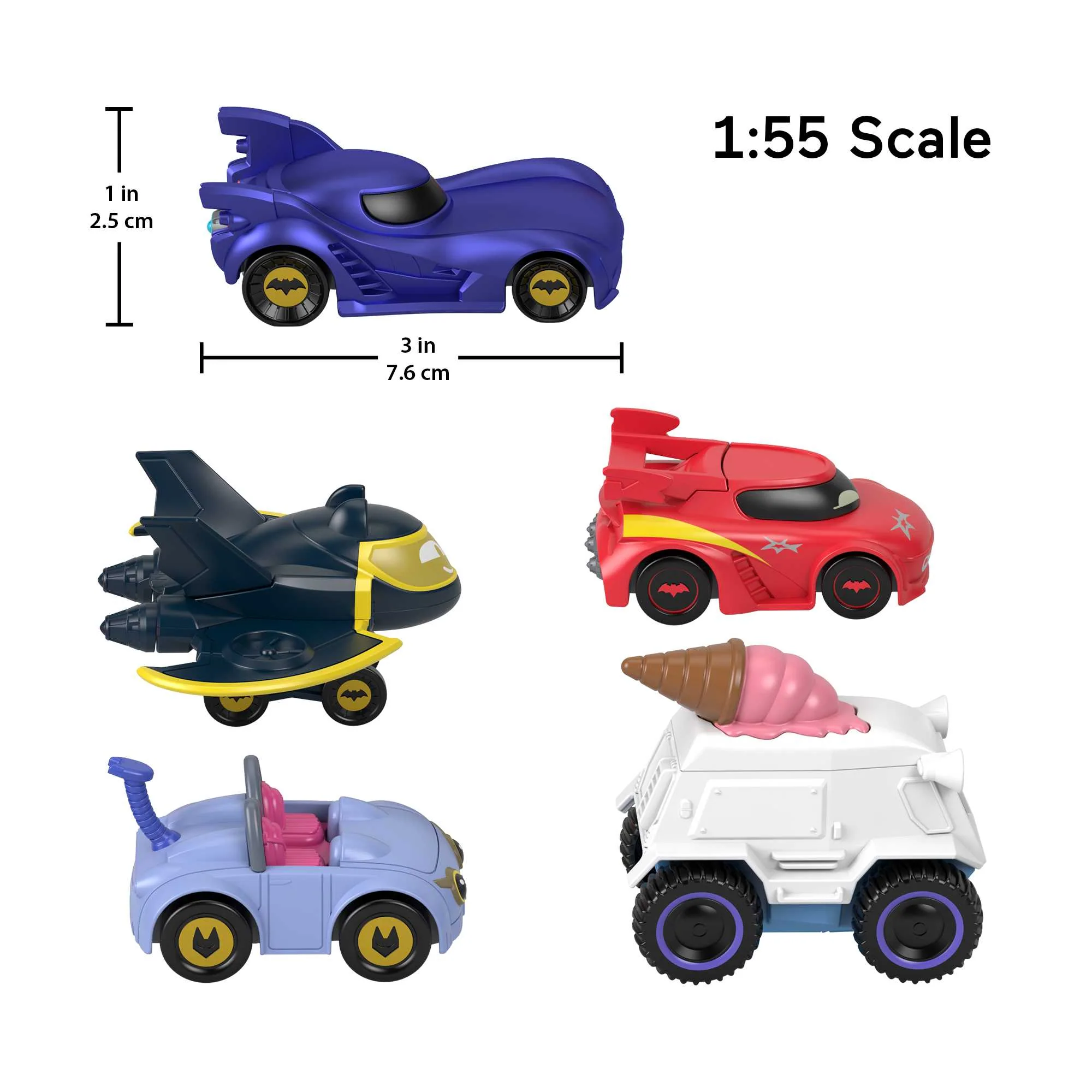 Fisher-Price DC Batwheels 1:55 Scale Vehicle Multipack, Batcast Metal Diecast Cars, 5 Pieces - Image 6