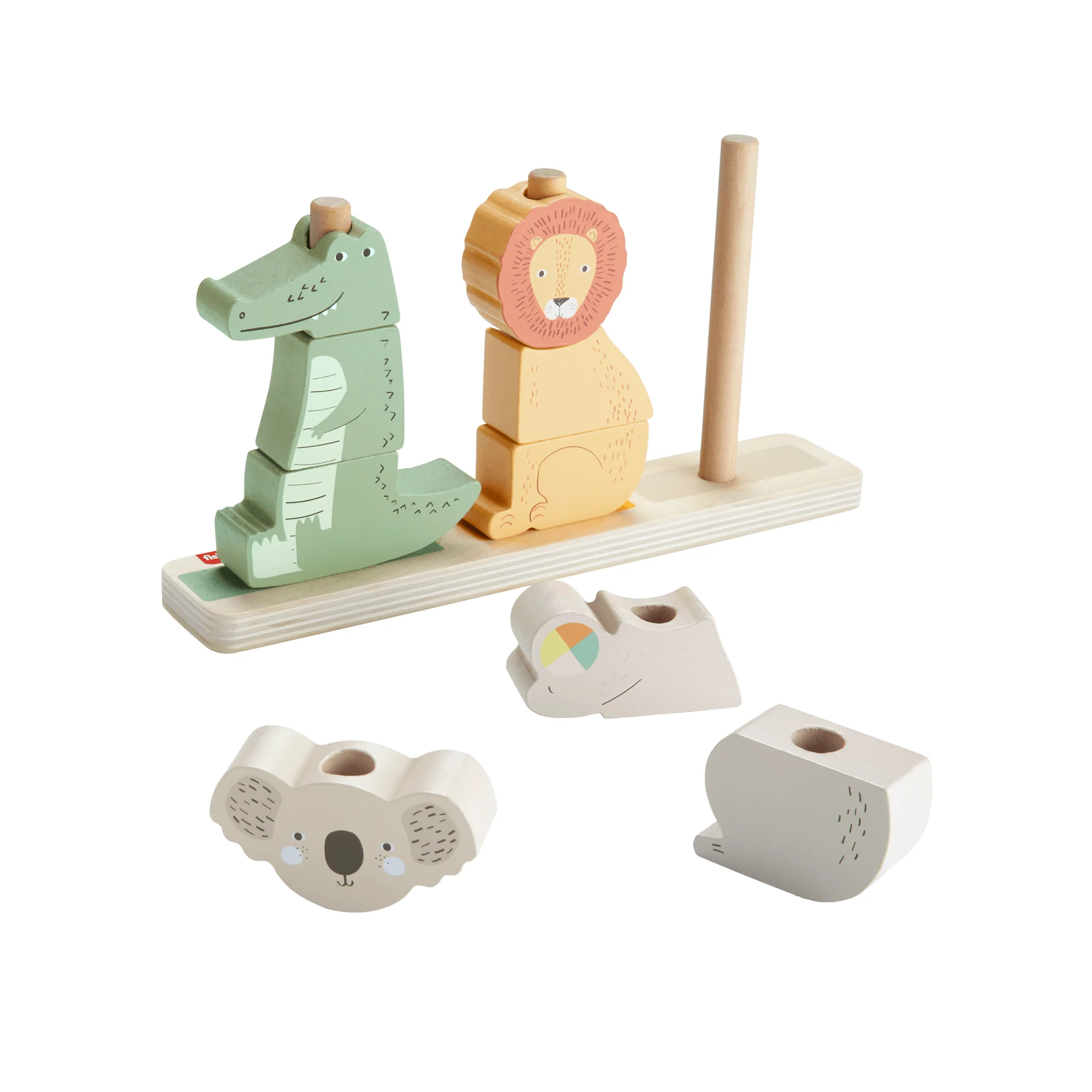 Fisher-Price Brinquedo para Bebês Animais Empilháveis de Madeira - Image 4