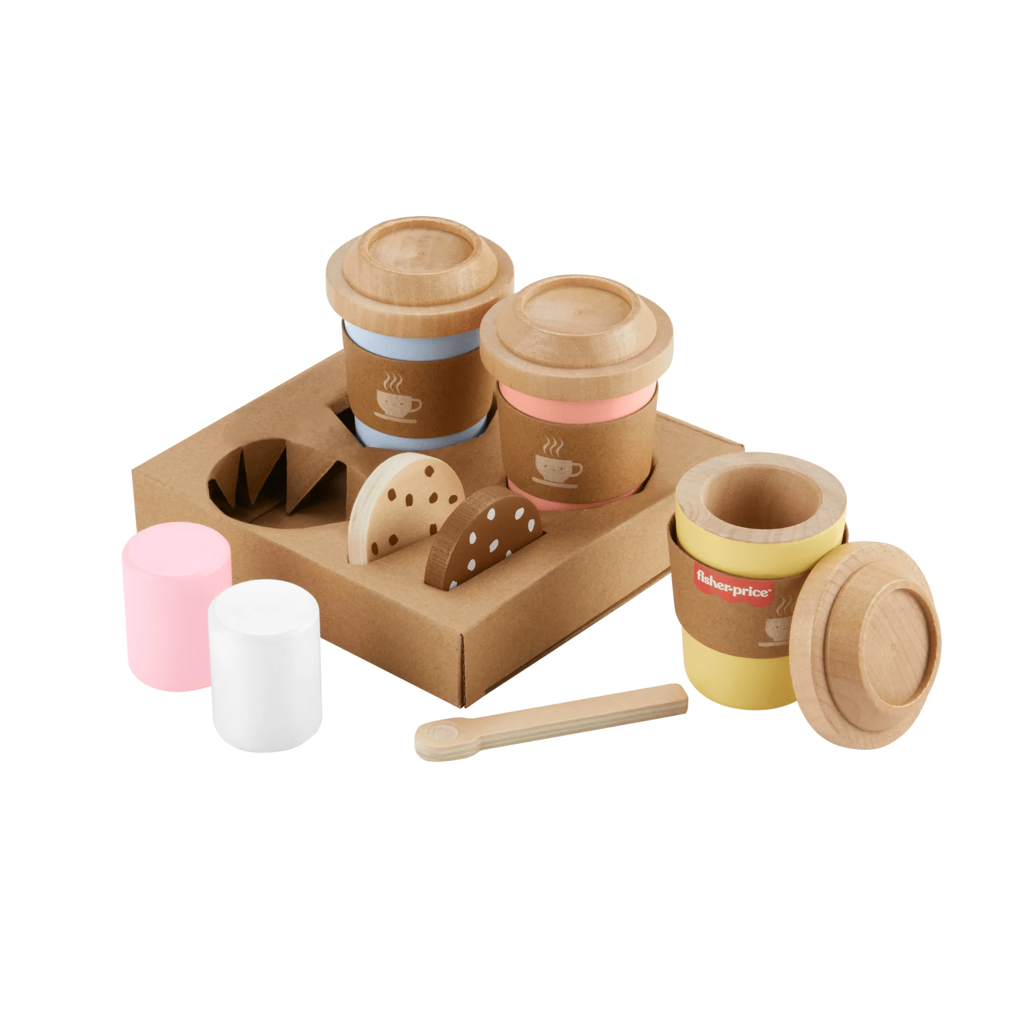 Fisher-Price Brinquedo para Bebês Conjunto Meu Primeiro Cappuccino de Madeira - Image 4