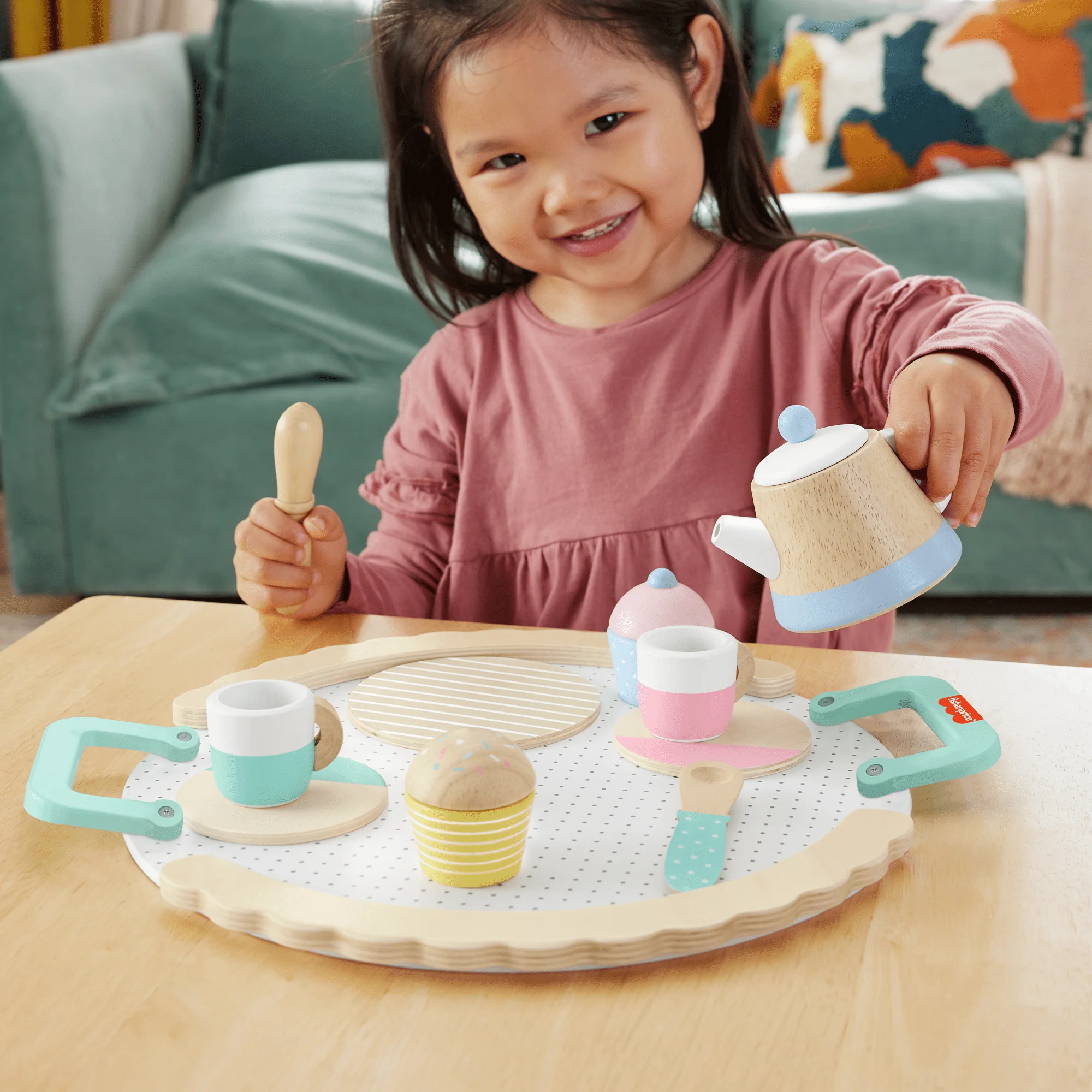 Fisher-Price Brinquedo para Bebês Jogo de Chá de Madeira - Image 2