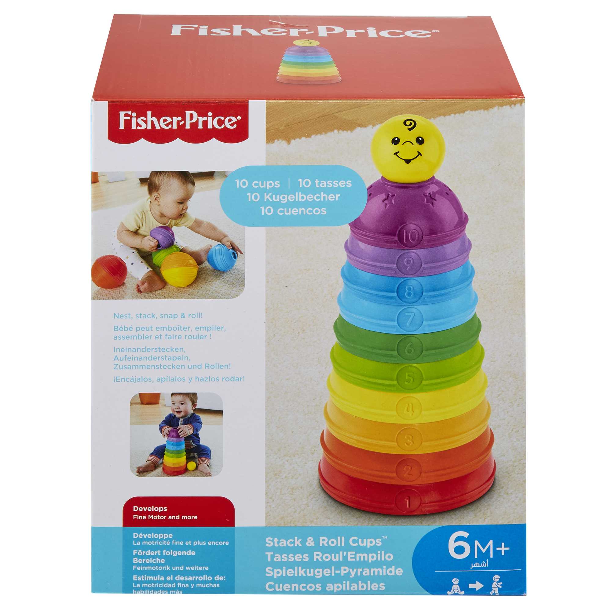 Fisher-Price Brinquedo para Bebês Potinhos Empilhar & Rolar - Image 6