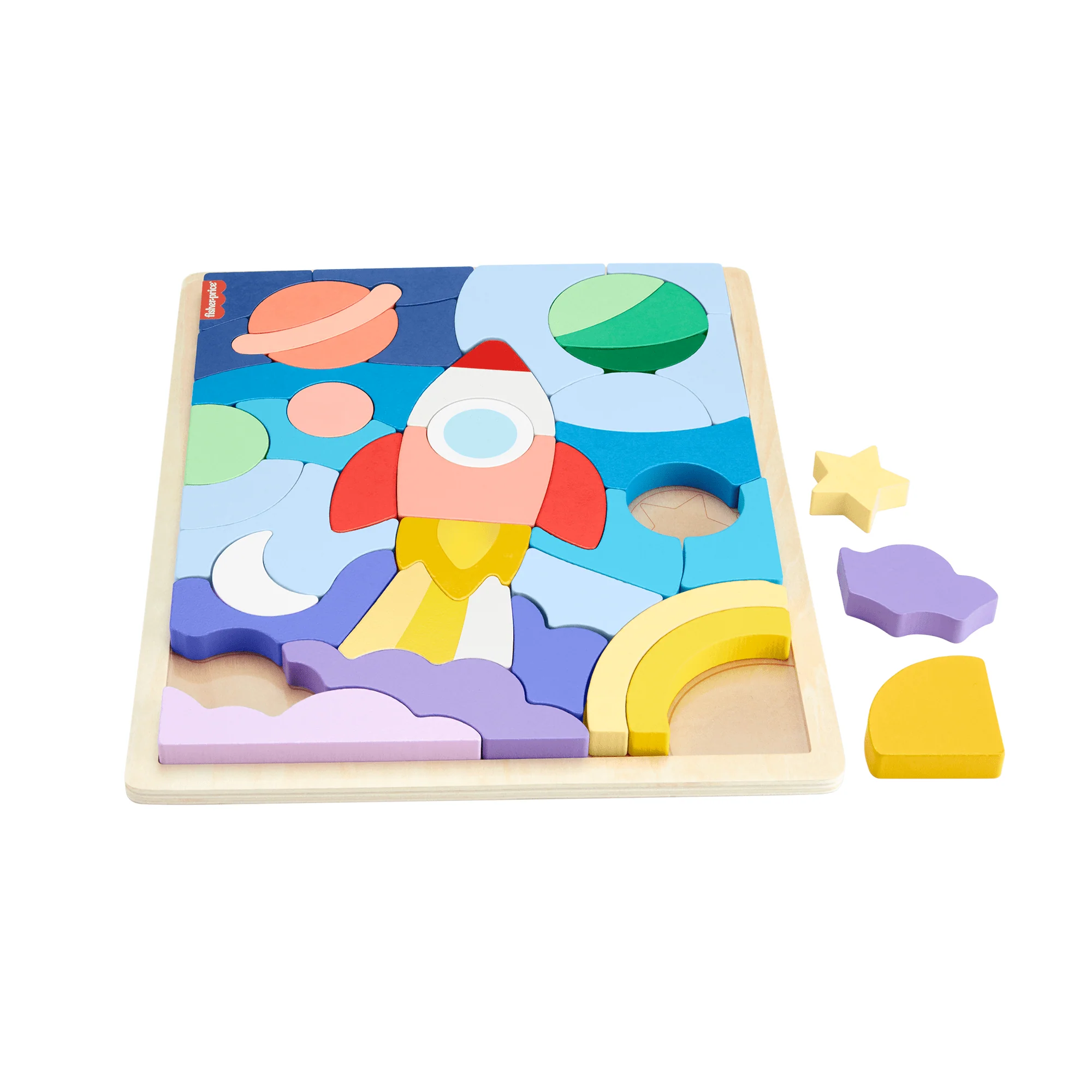 Fisher-Price Brinquedo para Bebês Quebra-cabeça de Madeira do Espaço - Image 6