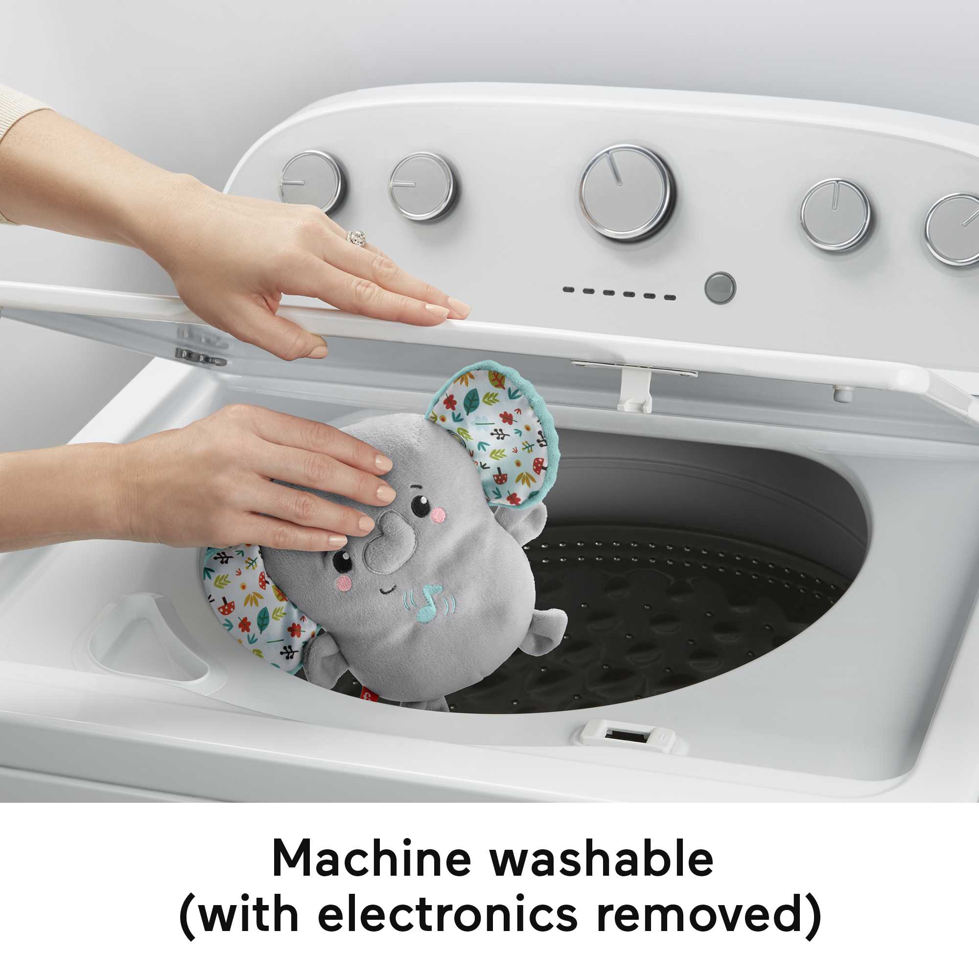 Fisher-Price Plush Elephant Baby Toy Sound Machine With Vibrations, Calming Vibes Soother - Image 5