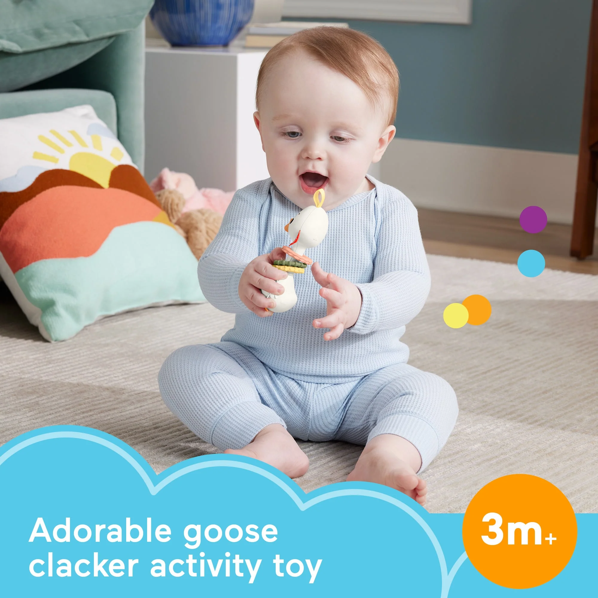 Fisher Price Clack & Quack Goose Baby Toy With Fine Motor Activity For Newborns - Image 2