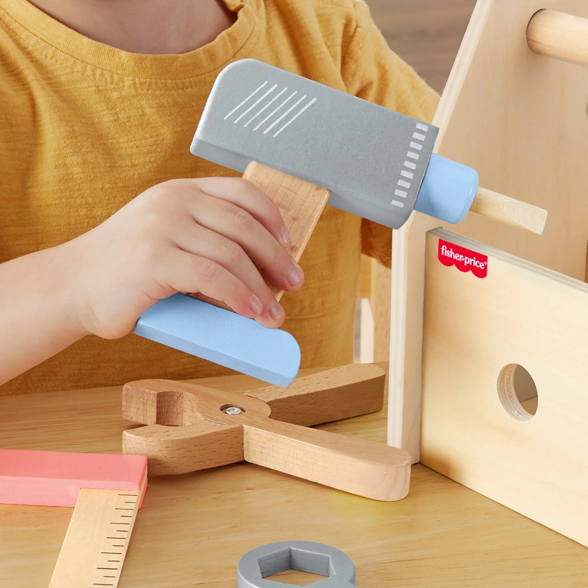 Fisher-Price  Coffret Boîte à Outils en Bois, 9Éléments en Bois - Image 4
