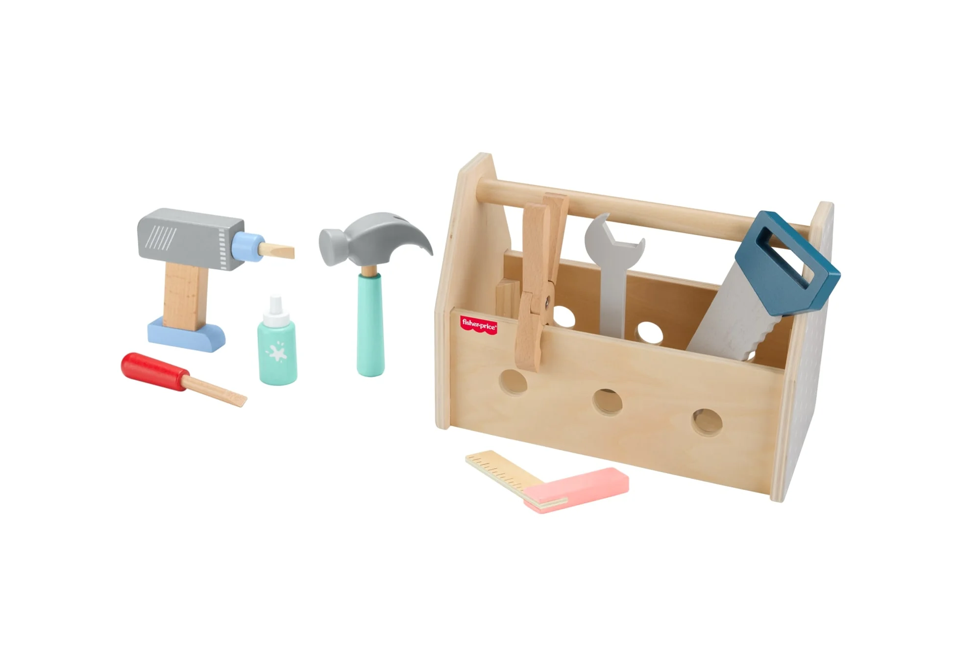 Fisher-Price  Coffret Boîte à Outils en Bois, 9Éléments en Bois - Image 5