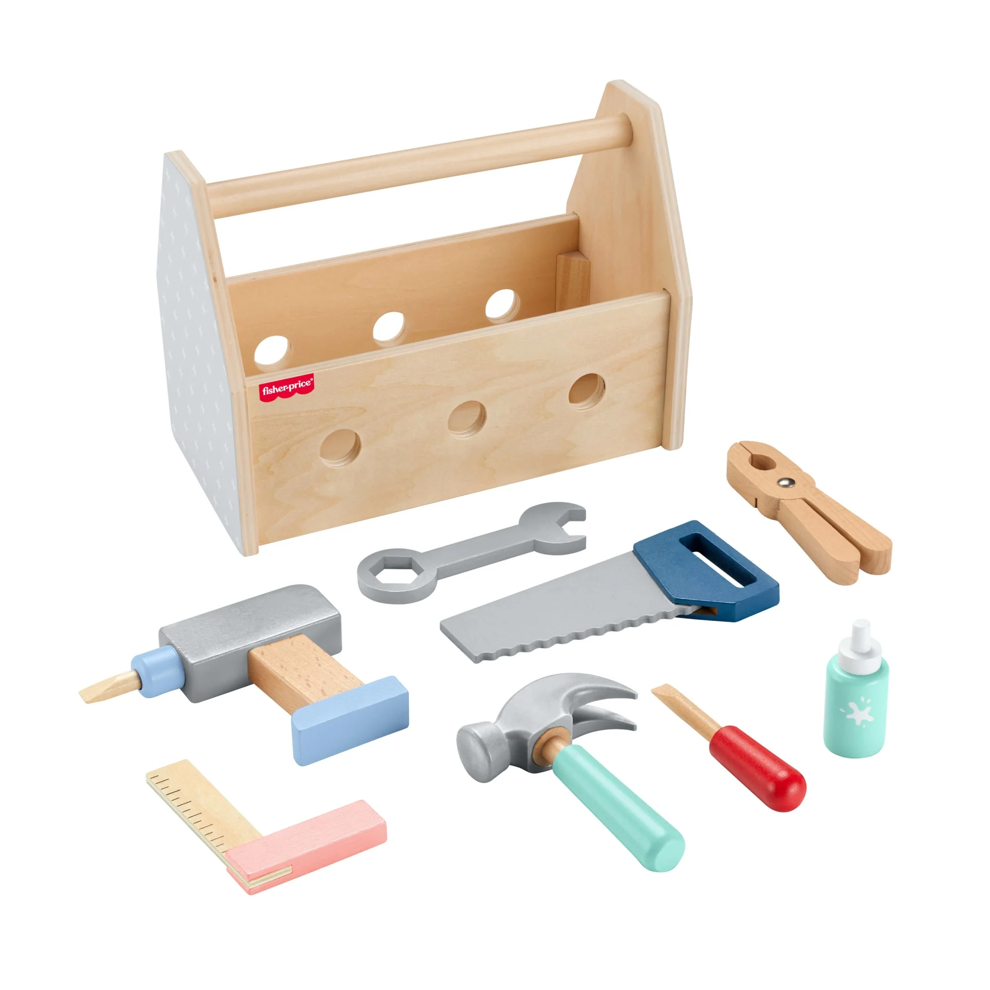 Fisher-Price  Coffret Boîte à Outils en Bois, 9Éléments en Bois - Image 6