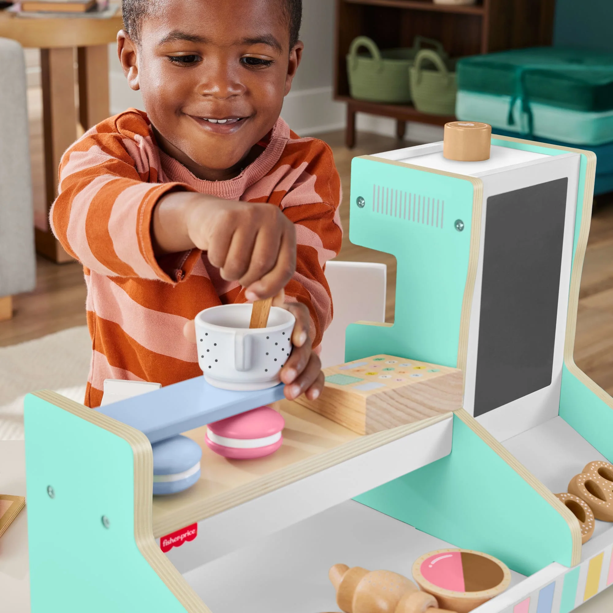 Fisher-Price®  Coffret Café en Bois, 20Éléments en Bois - Image 2