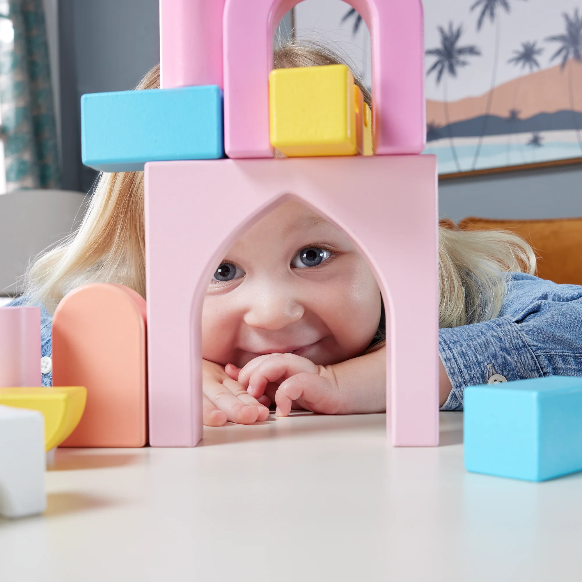 Fisher-Price  Coffret Château de Blocs en Bois, 28Éléments en Bois - Image 2
