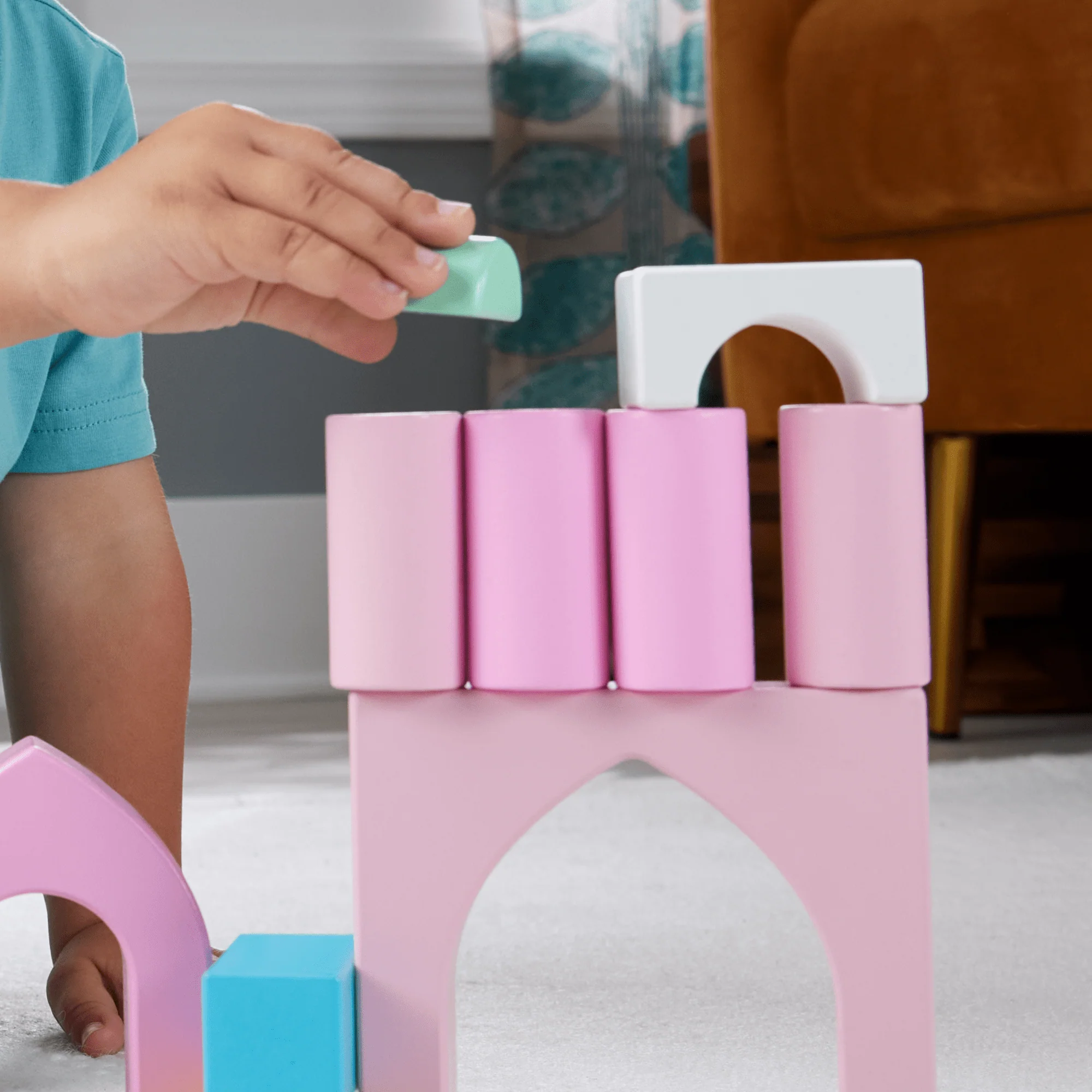 Fisher-Price  Coffret Château de Blocs en Bois, 28Éléments en Bois - Image 3