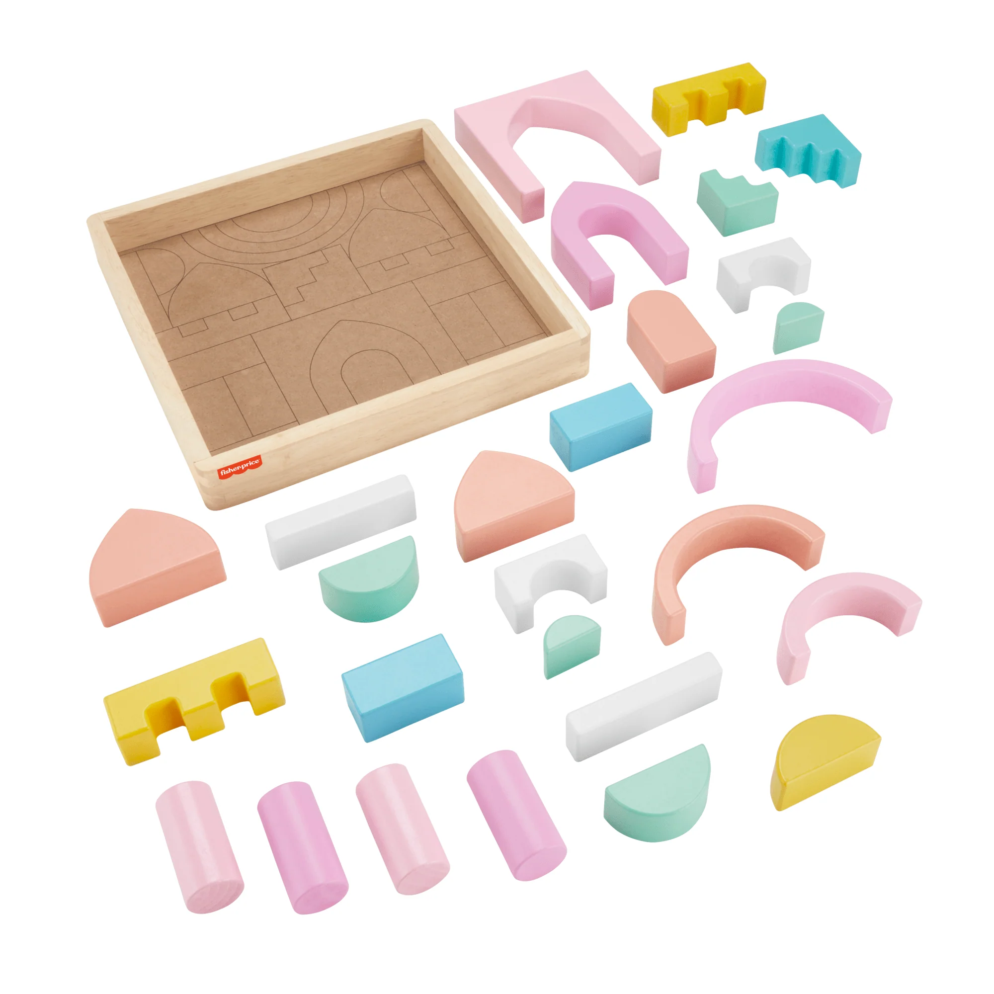 Fisher-Price  Coffret Château de Blocs en Bois, 28Éléments en Bois - Image 4