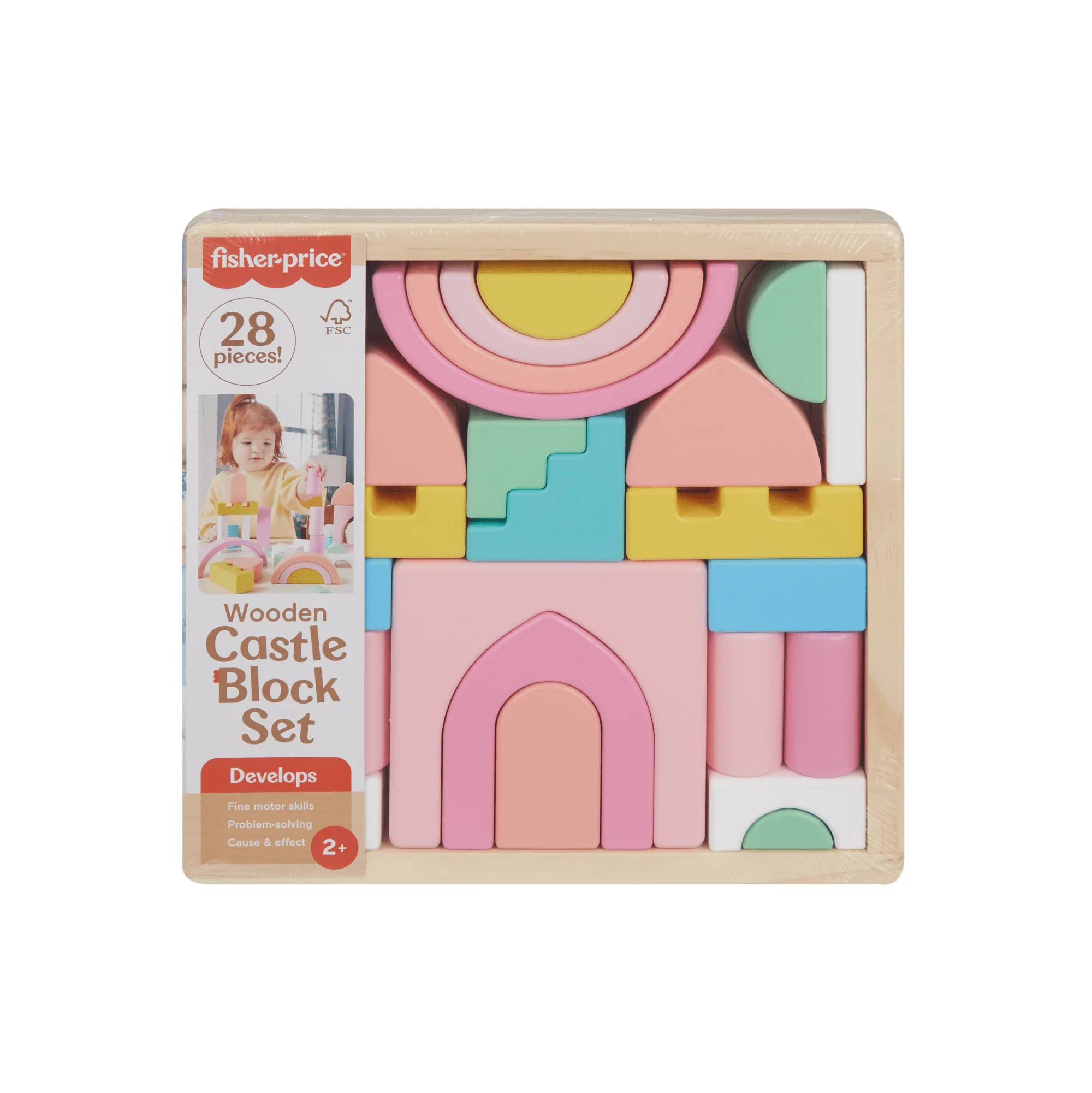 Fisher-Price  Coffret Château de Blocs en Bois, 28Éléments en Bois - Image 6