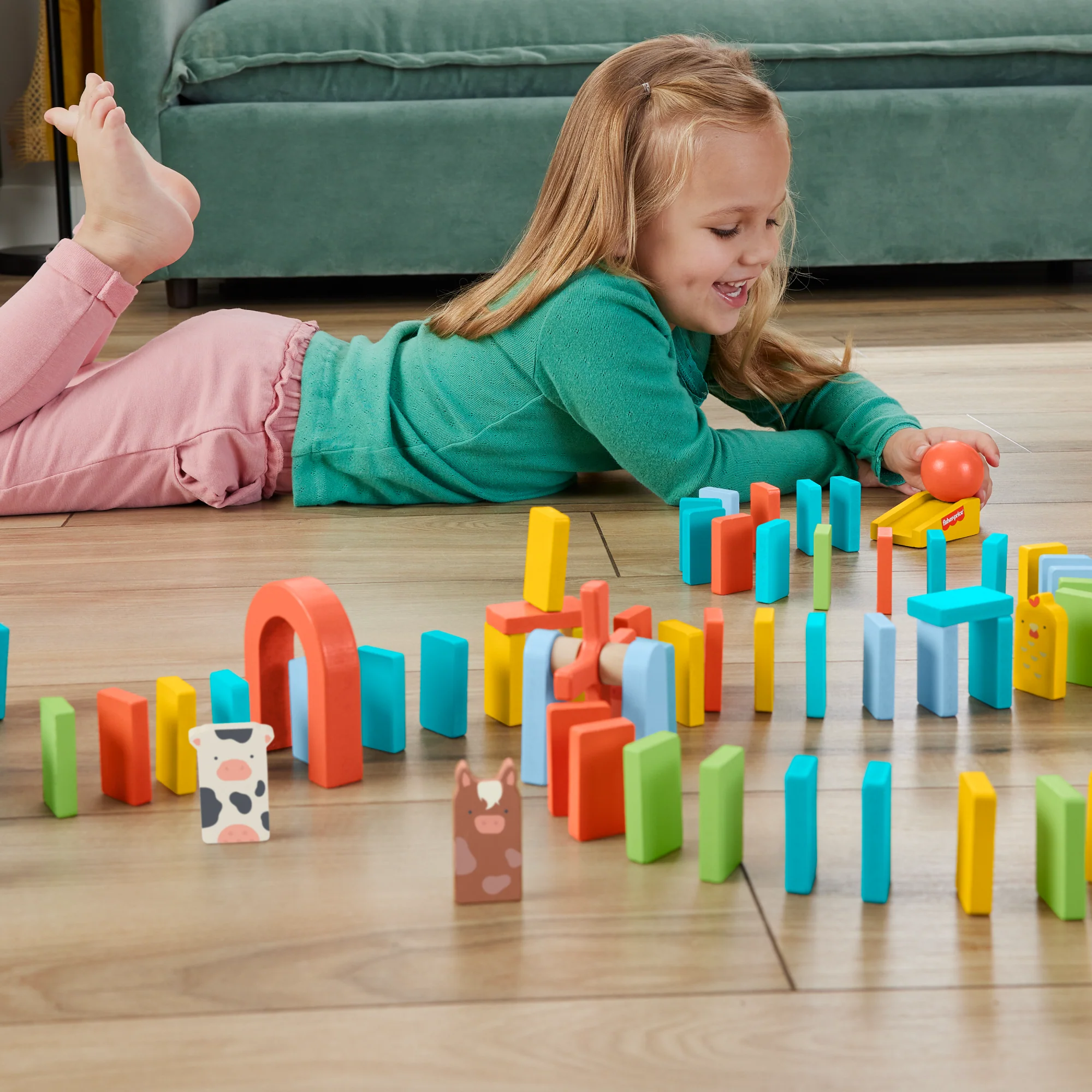 Fisher-Price  Coffret de Jeu Dominos en Bois, 72Éléments en Bois - Image 2