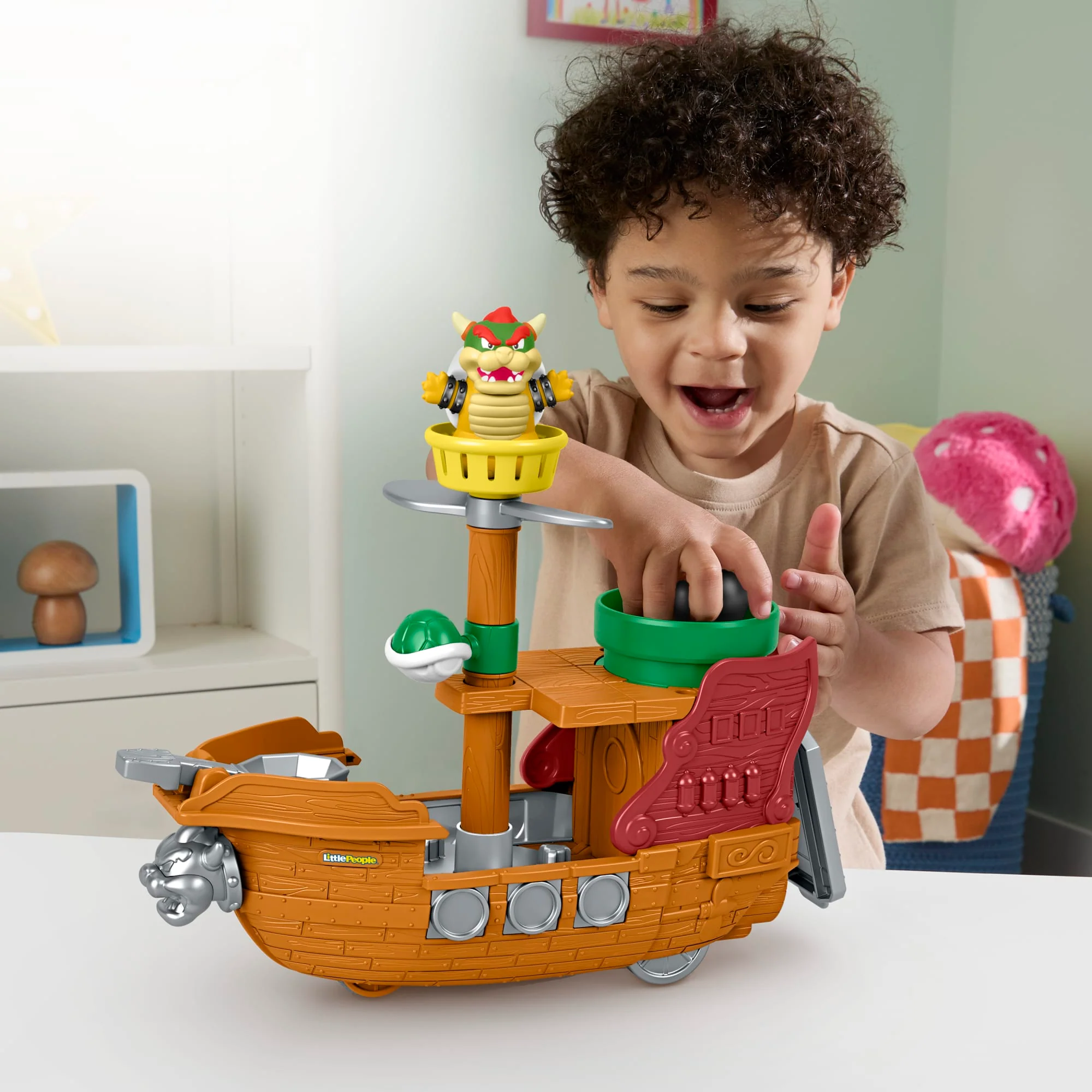Fisher-Price-Coffret La Forteresse Volante de Bowser Little People - Image 2