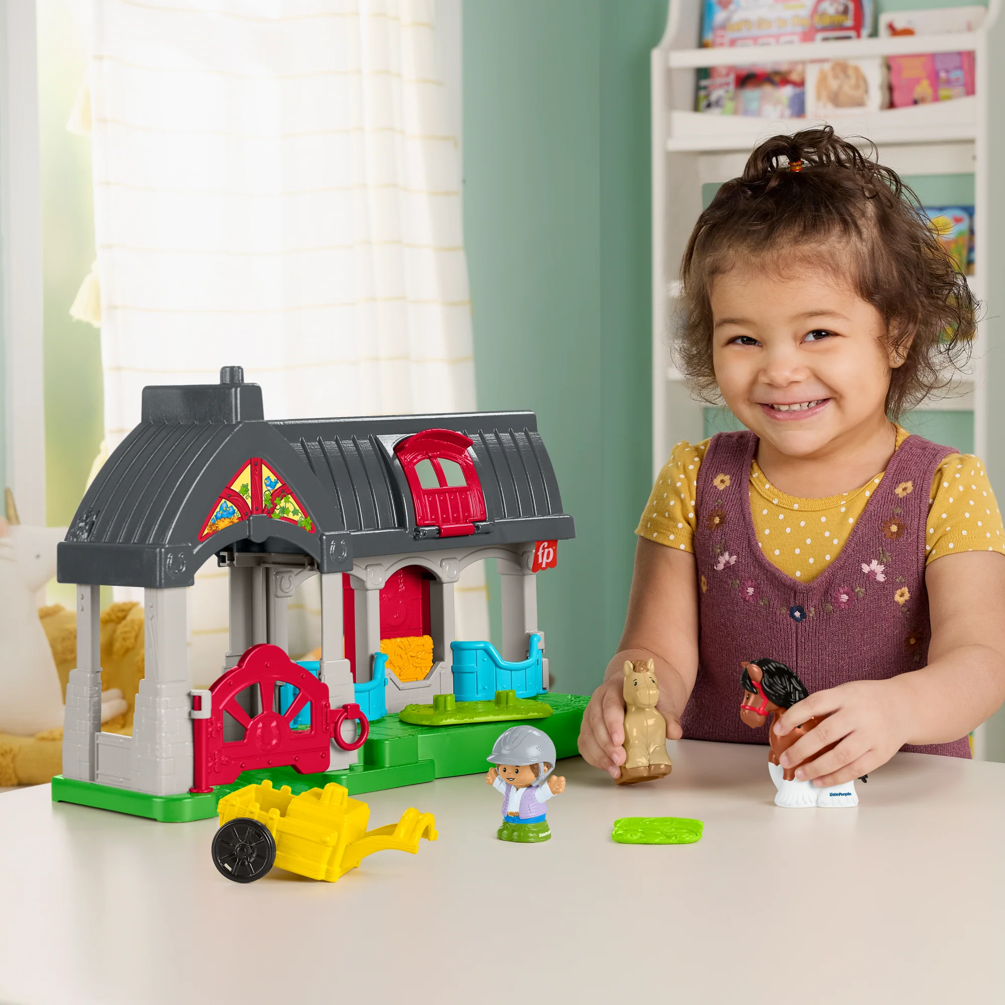 Fisher-Price-Little People-L’Écurie des Joyeux Chevaux Avec 6Éléments - Image 2