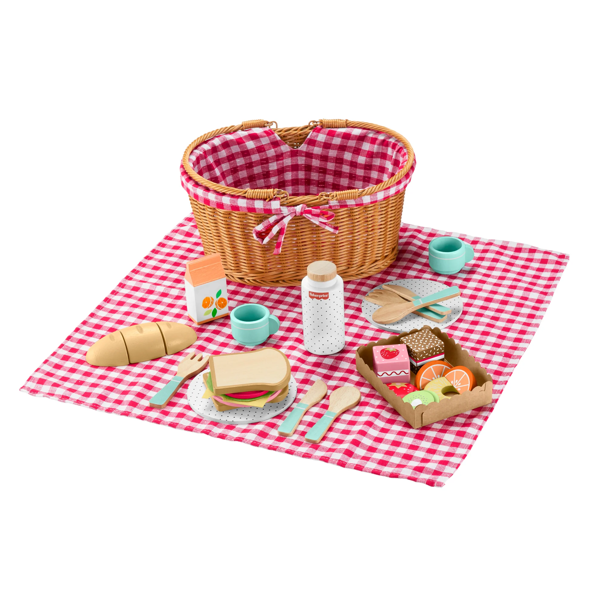 Fisher-Price  Coffret Panier de Pique-Nique en Bois, 31Éléments - Image 4