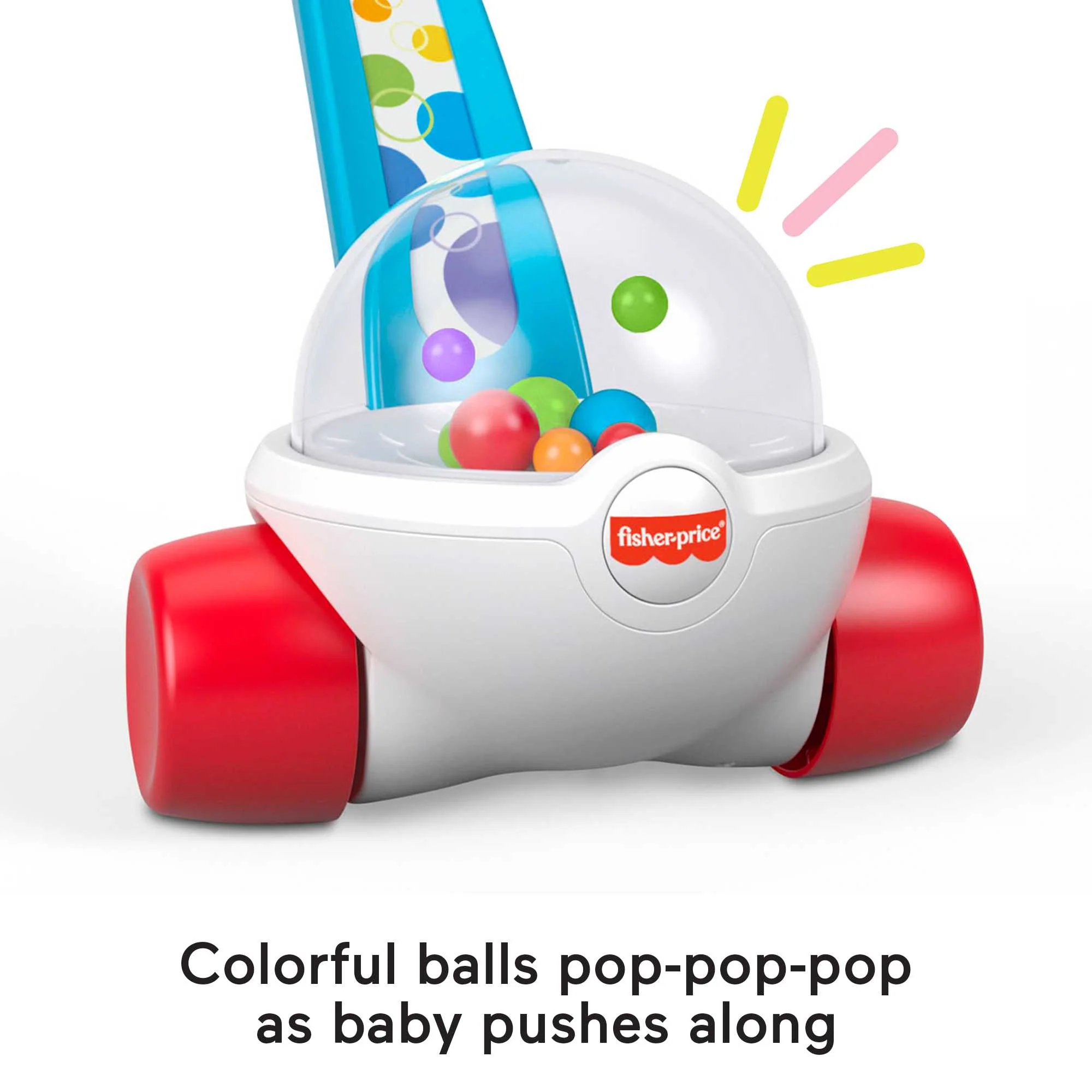 Fisher-Price Corn Popper Baby And Toddler Toy, Push Toy For 1 Year Old And Up, 2 Pieces, Blue - Image 3
