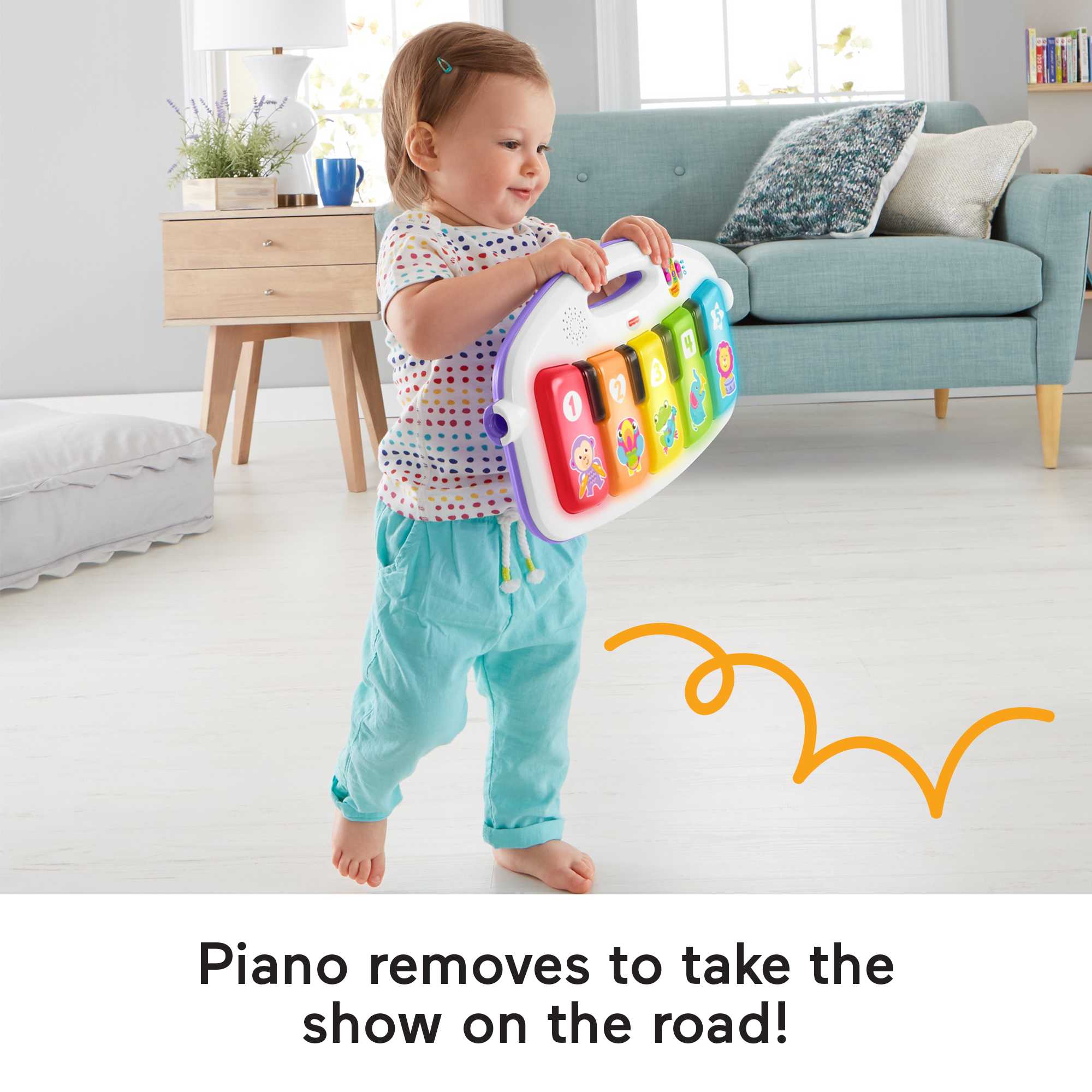 Fisher-Price Deluxe Kick & Play Piano Gym - Pink - English Version - Image 5