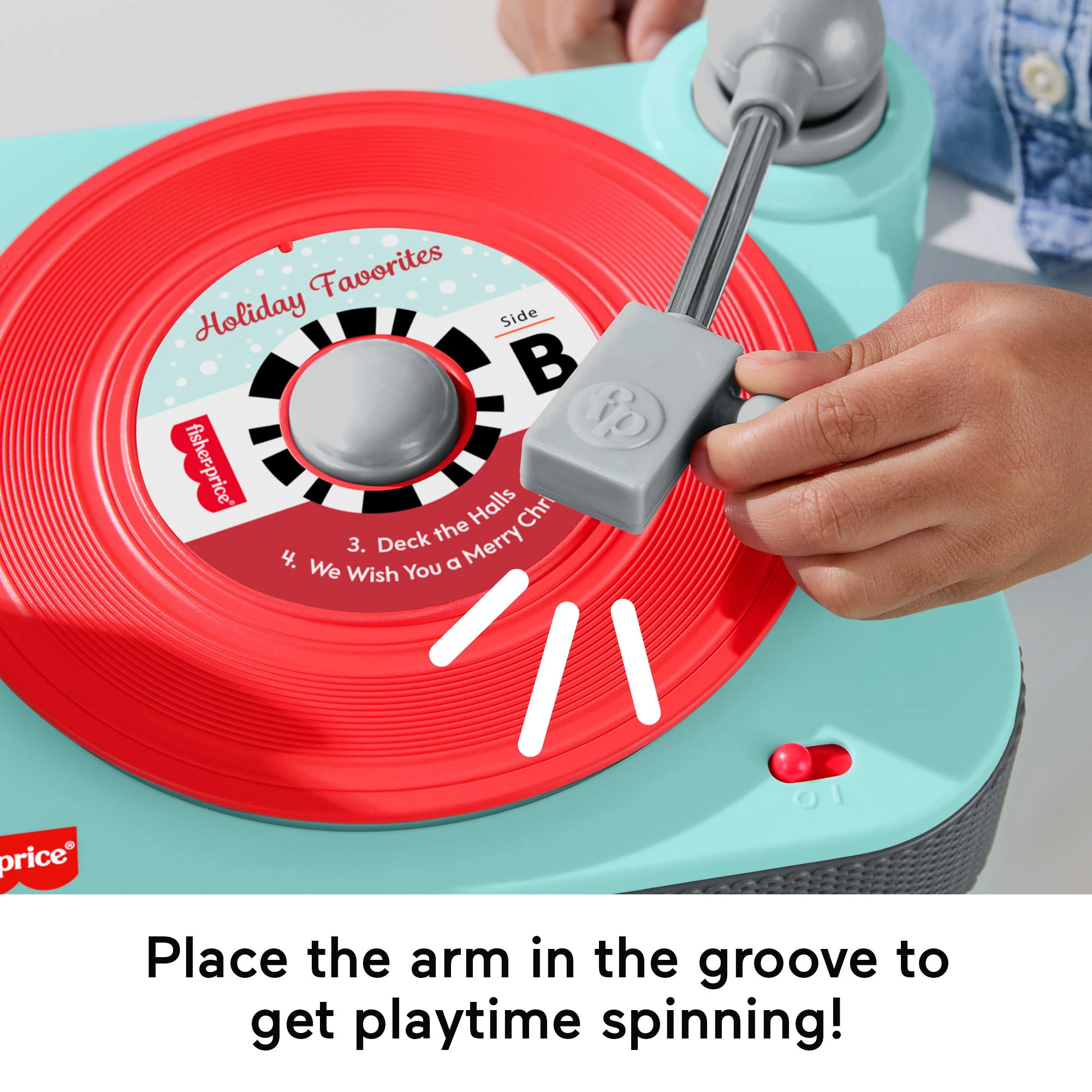 Fisher-Price Deluxe Rockin’ Record Player Musical Toy Turntable With 6 Records For Kids Ages 3+ - Image 4