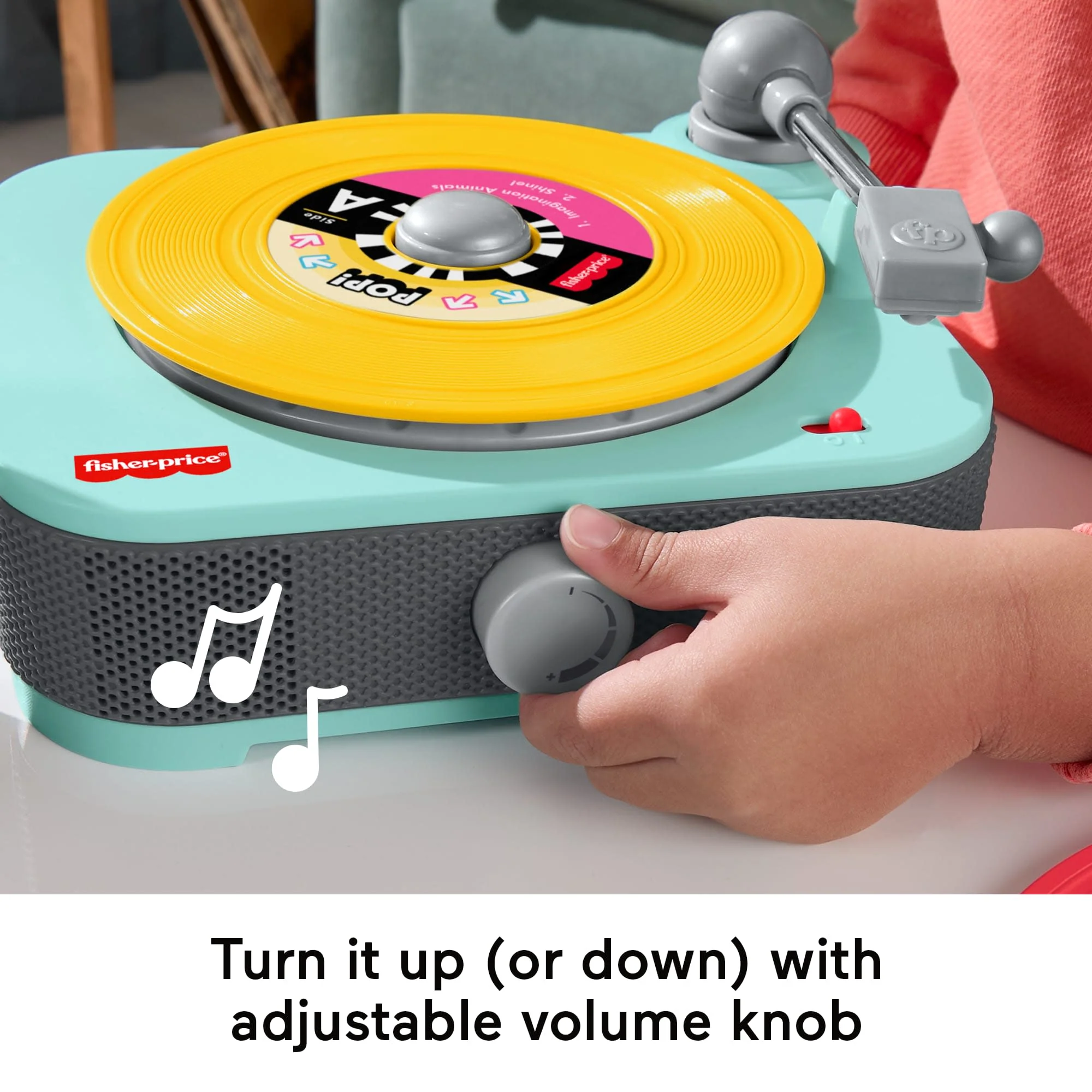 Fisher-Price Deluxe Rockin’ Record Player Musical Toy Turntable With 6 Records For Kids Ages 3+ - Image 5