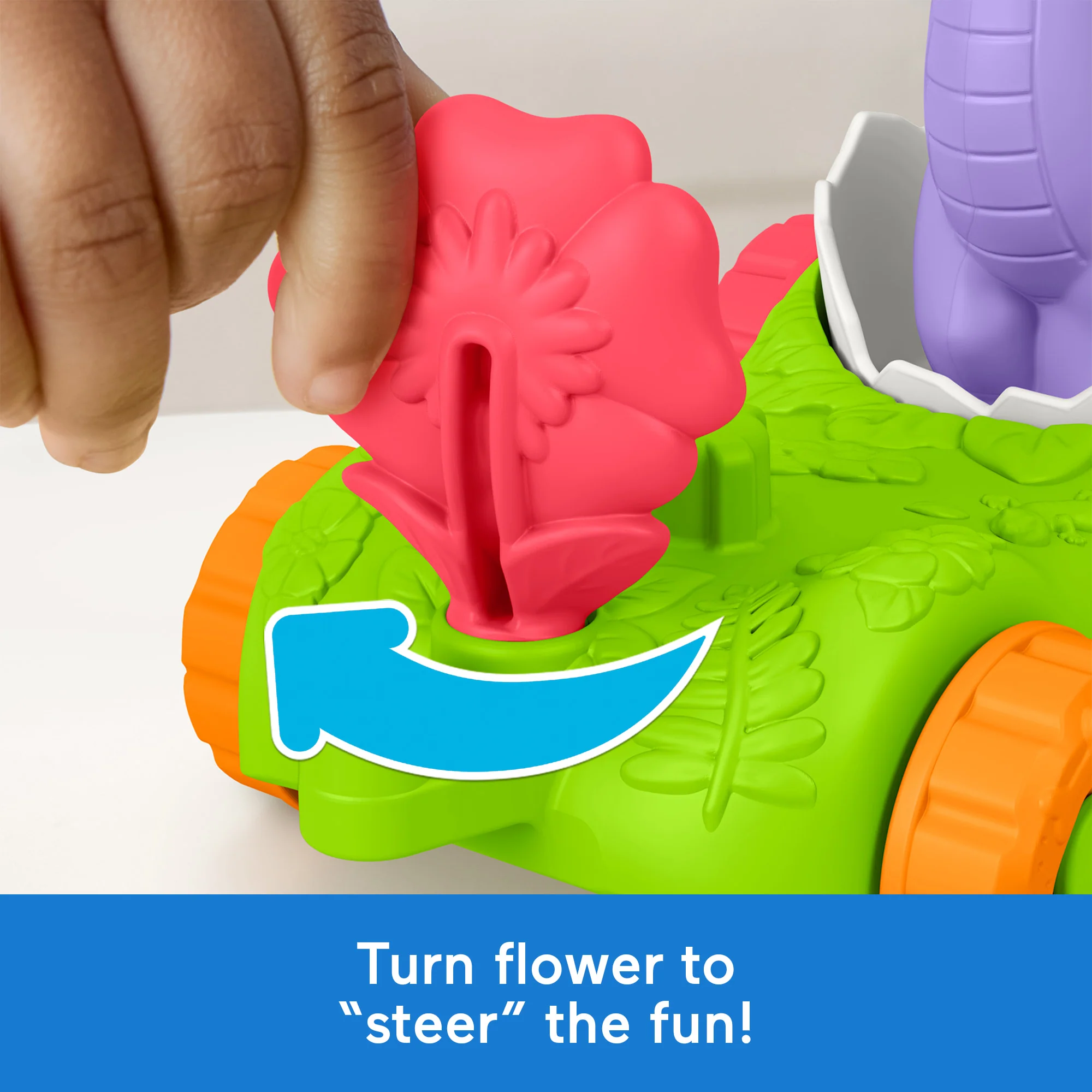 Fisher-Price Little People Dinosaur Parade Egg Car & Figure Set Toddler Toy, 3 Pieces - Image 3