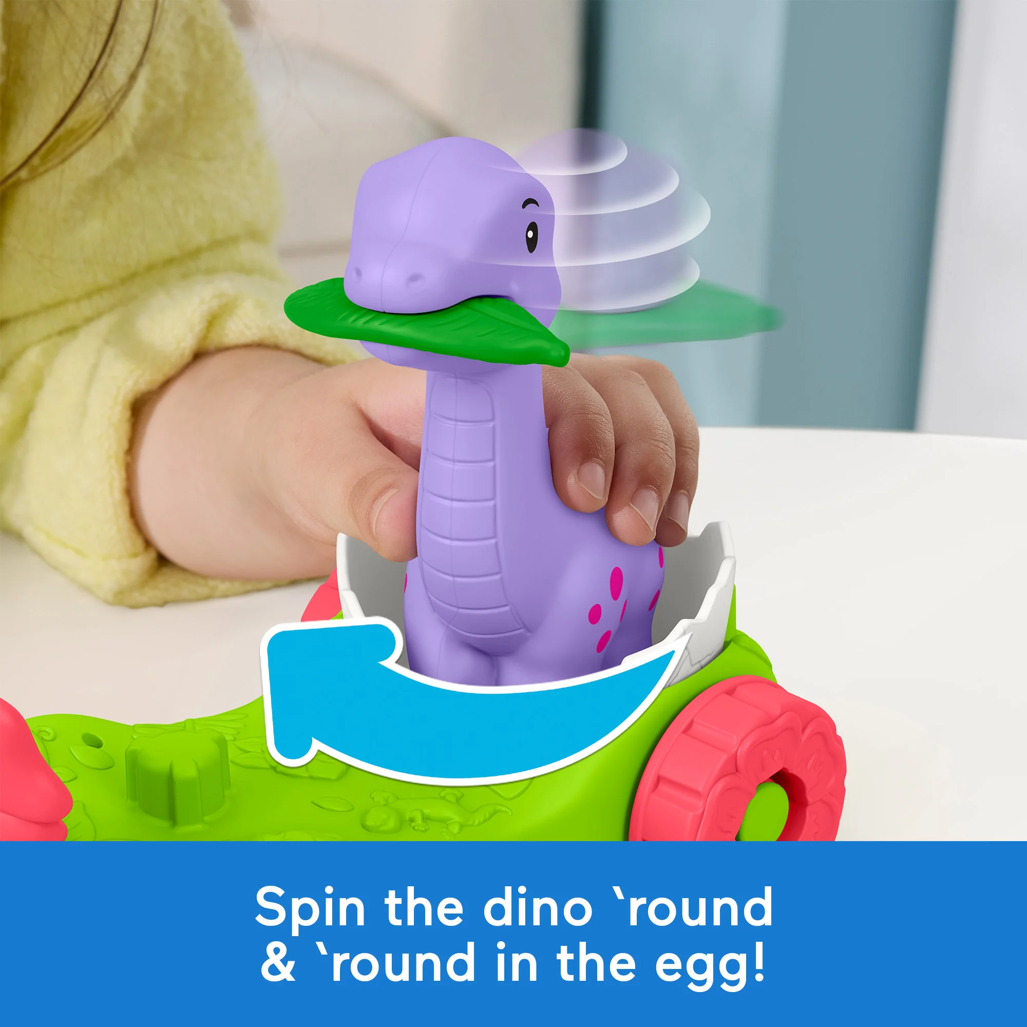 Fisher-Price Little People Dinosaur Parade Egg Car & Figure Set Toddler Toy, 3 Pieces - Image 4