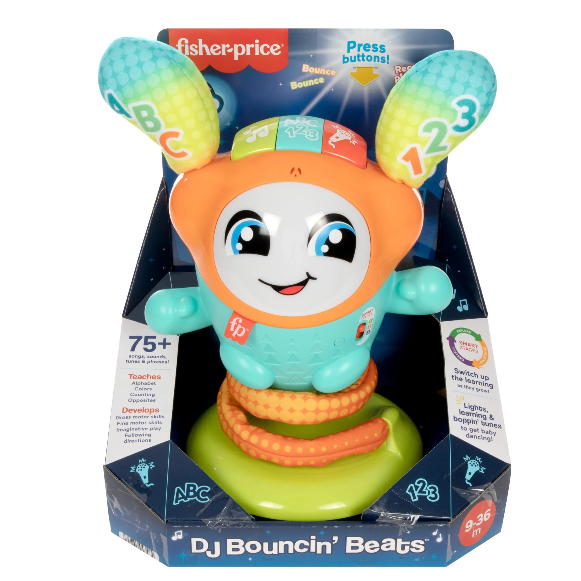 Fisher-Price DJ Bouncin’ Beats Electronic Baby & Toddler Learning Toy With Bouncing Action - Image 6
