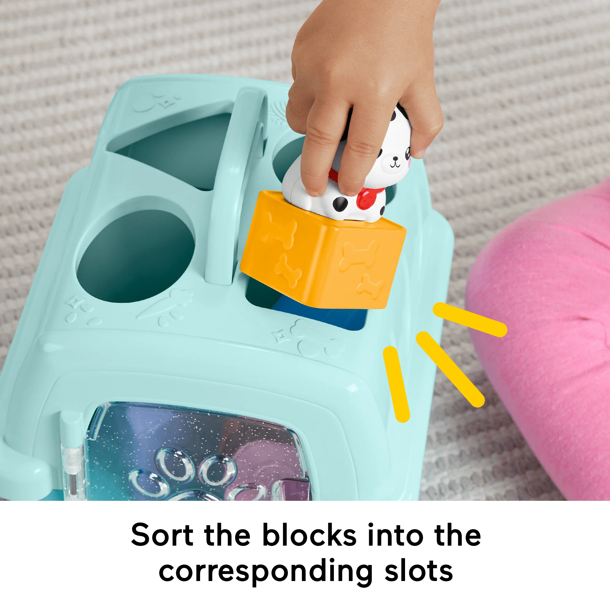 Fisher-Price Fp Pets Sort & Stow Pet Carrier Baby & Toddler Shape Sorting Toy, 8 Blocks - Image 3