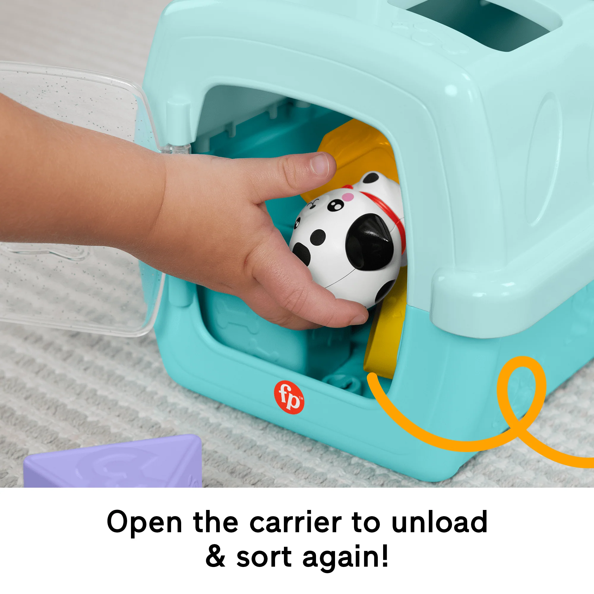 Fisher-Price Fp Pets Sort & Stow Pet Carrier Baby & Toddler Shape Sorting Toy, 8 Blocks - Image 4
