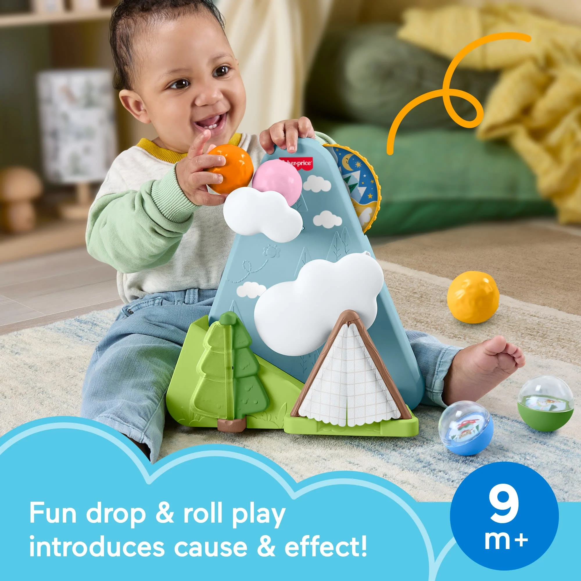Fisher-Price Friendship Forest Ball Drop Mountain Developmental Activity Toy For Baby, 5 Balls - Image 2