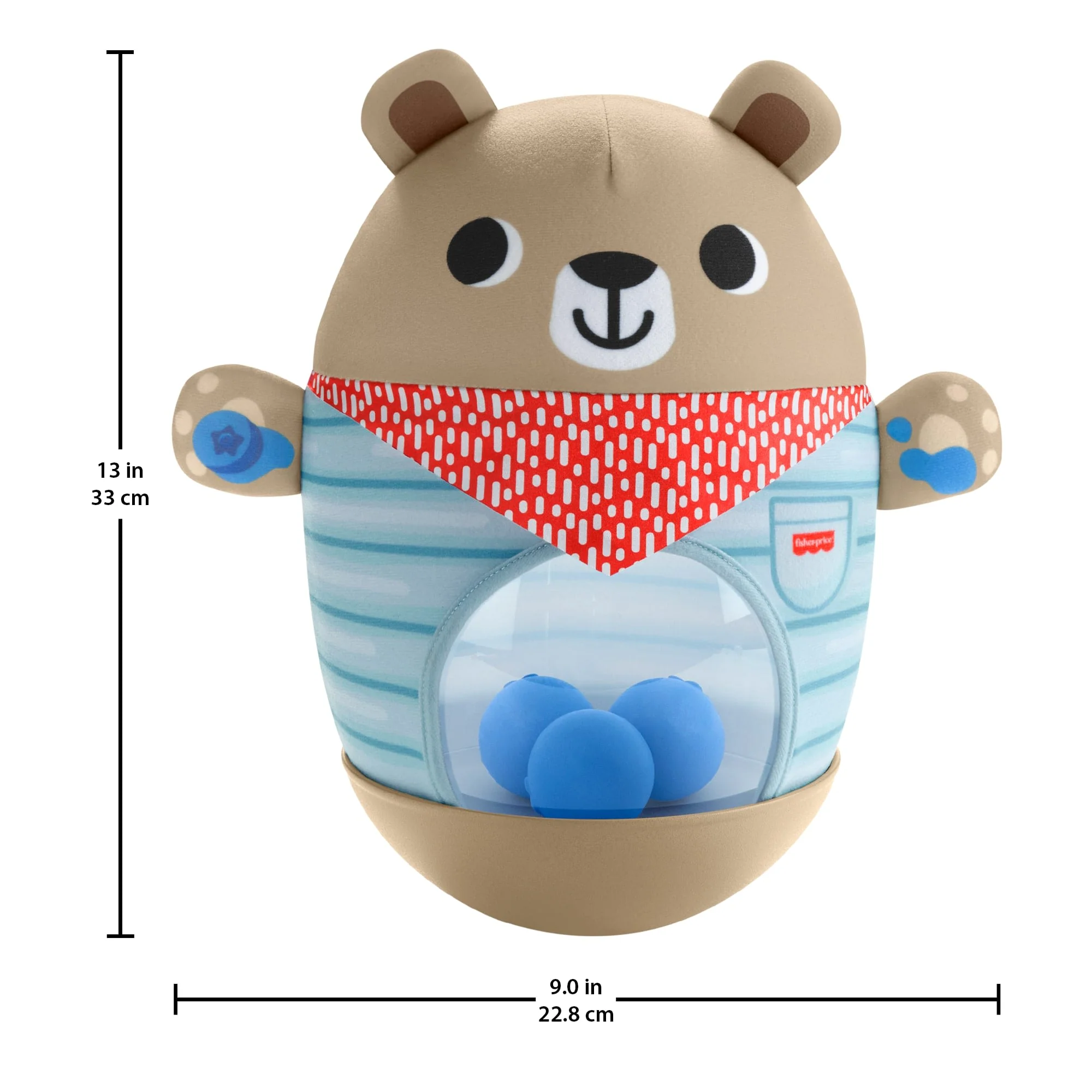 Fisher-Price Friendship Forest Bat & Wobble Inflatable Bear Roly-Poly Activity Toy For Baby - Image 6