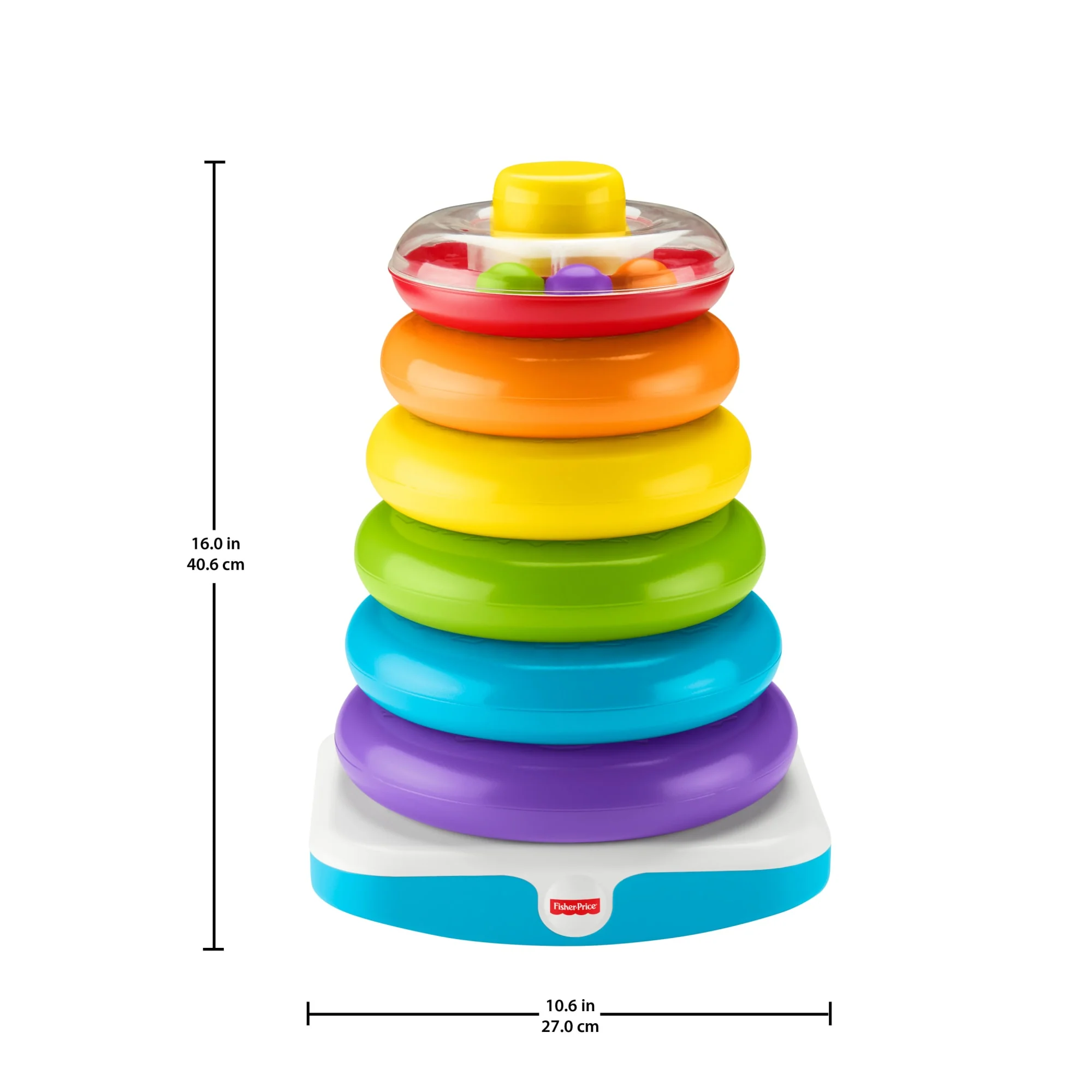 Fisher-Price Giant Rock-A-Stack Baby Toy, Ring Stacking Toy For Infants And Toddlers, 14+ Inches Tall - Image 3