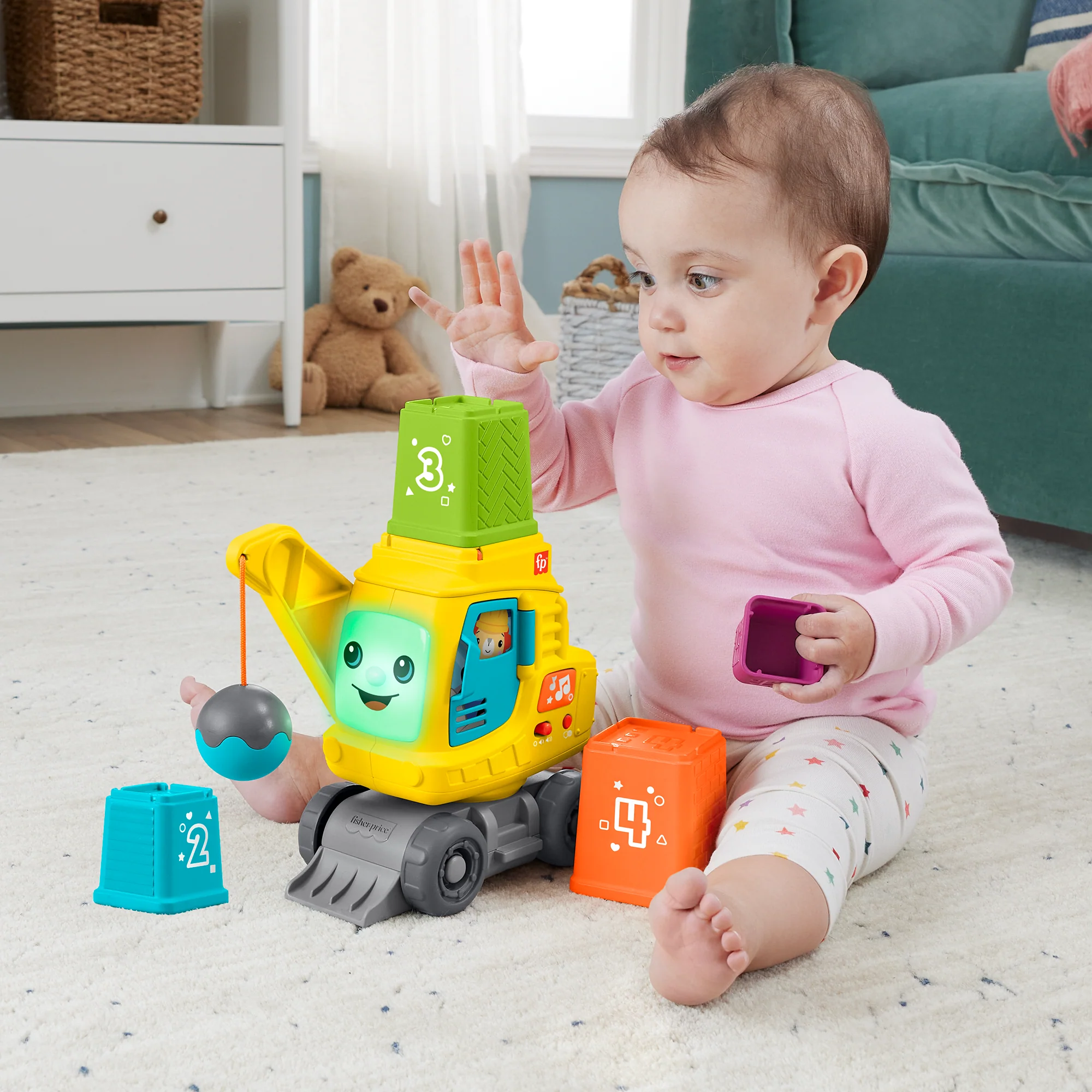 Fisher-Price  Grue Comptage et Empilage, Blocs, Lumières, Sons, Mult. - Image 2