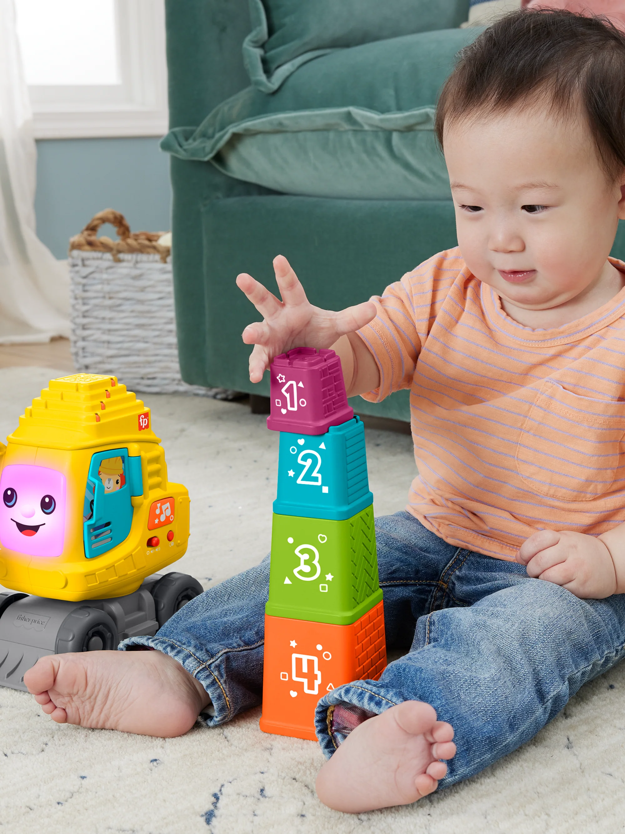 Fisher-Price  Grue Comptage et Empilage, Blocs, Lumières, Sons, Mult. - Image 4