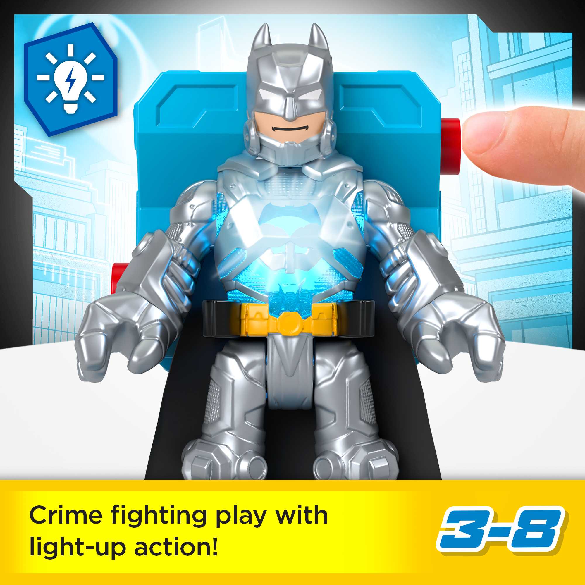 Imaginext DC Super Friends Batman Battle Multipack, 9-Piece Figure Set With Lights For Preschool Kids - Image 2
