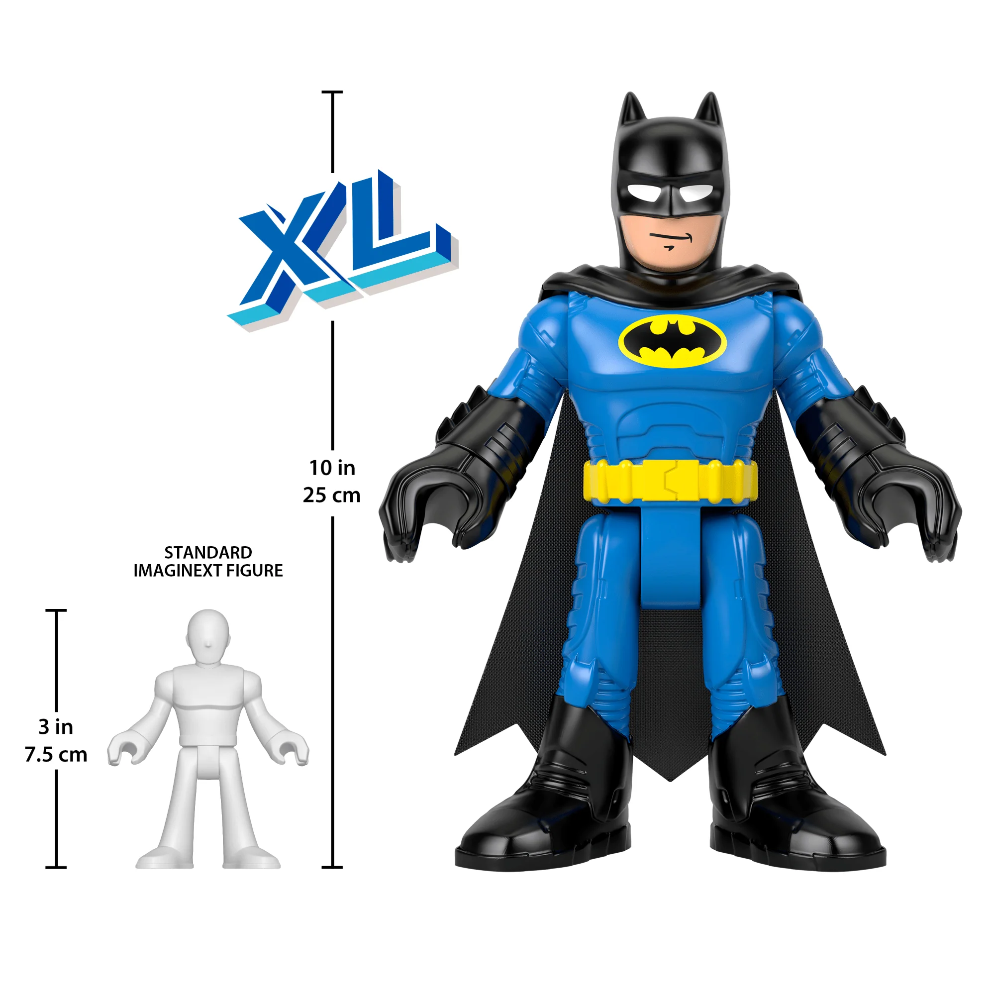 Imaginext DC Super Friends Batman XL Figure 10-inch Poseable Preschool Toy, Black & Blue - Image 4