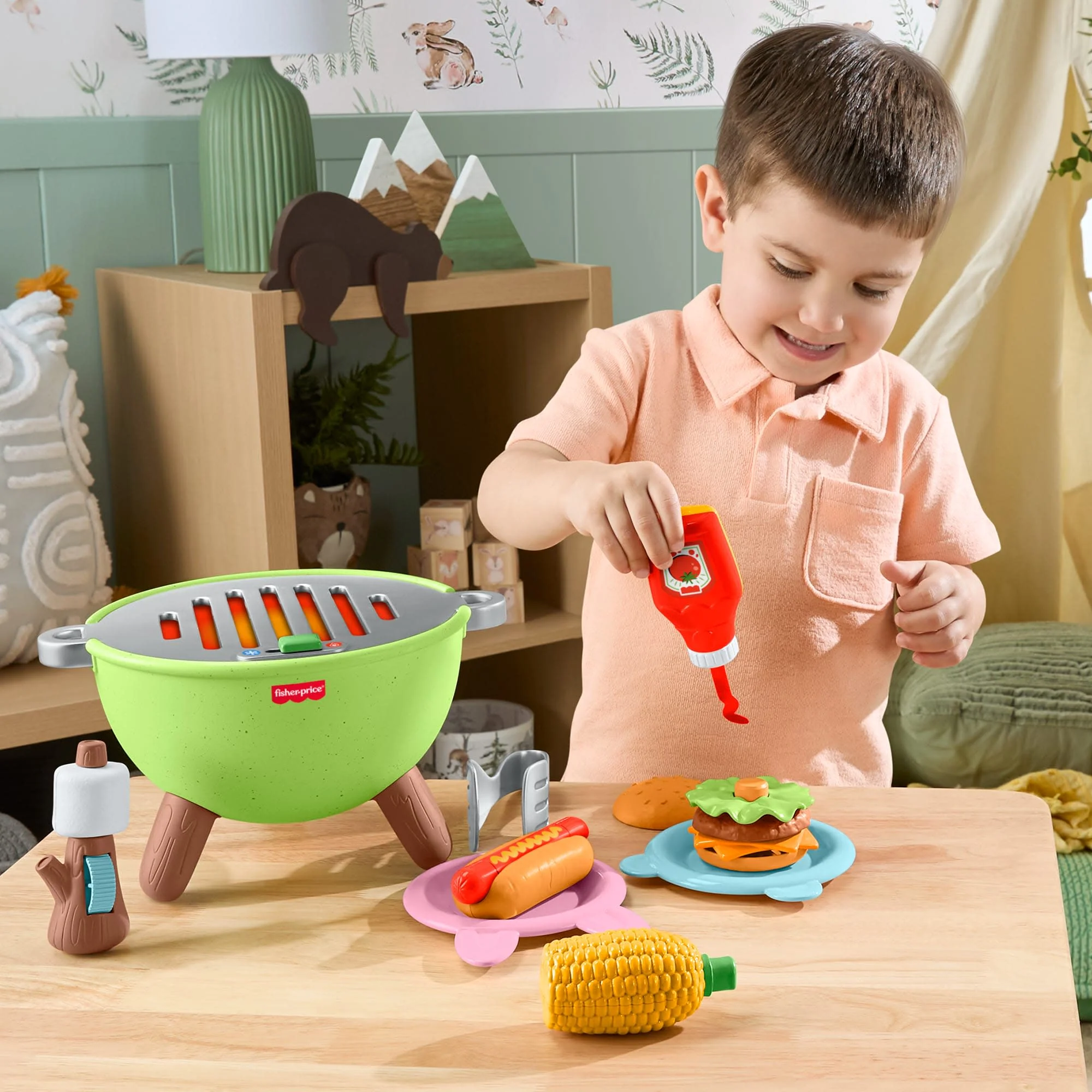 Fisher-Price Juguete para Bebés Amigos del Bosque Mi Primera Parrillada - Image 2