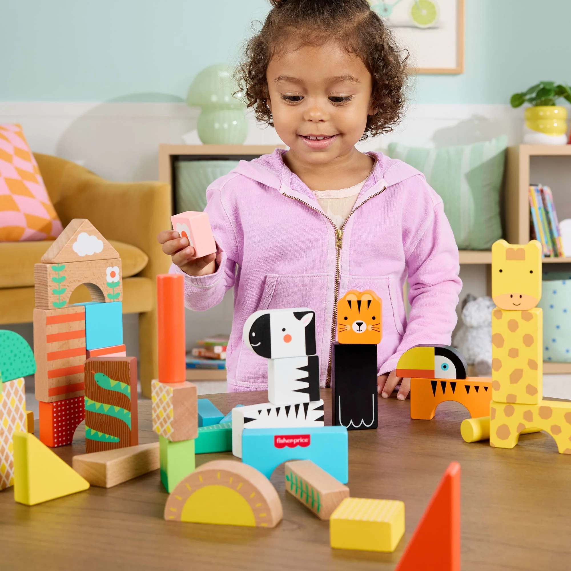 Fisher-Price Juguete para Bebés Bloques de la Jungla de Madera - Image 2