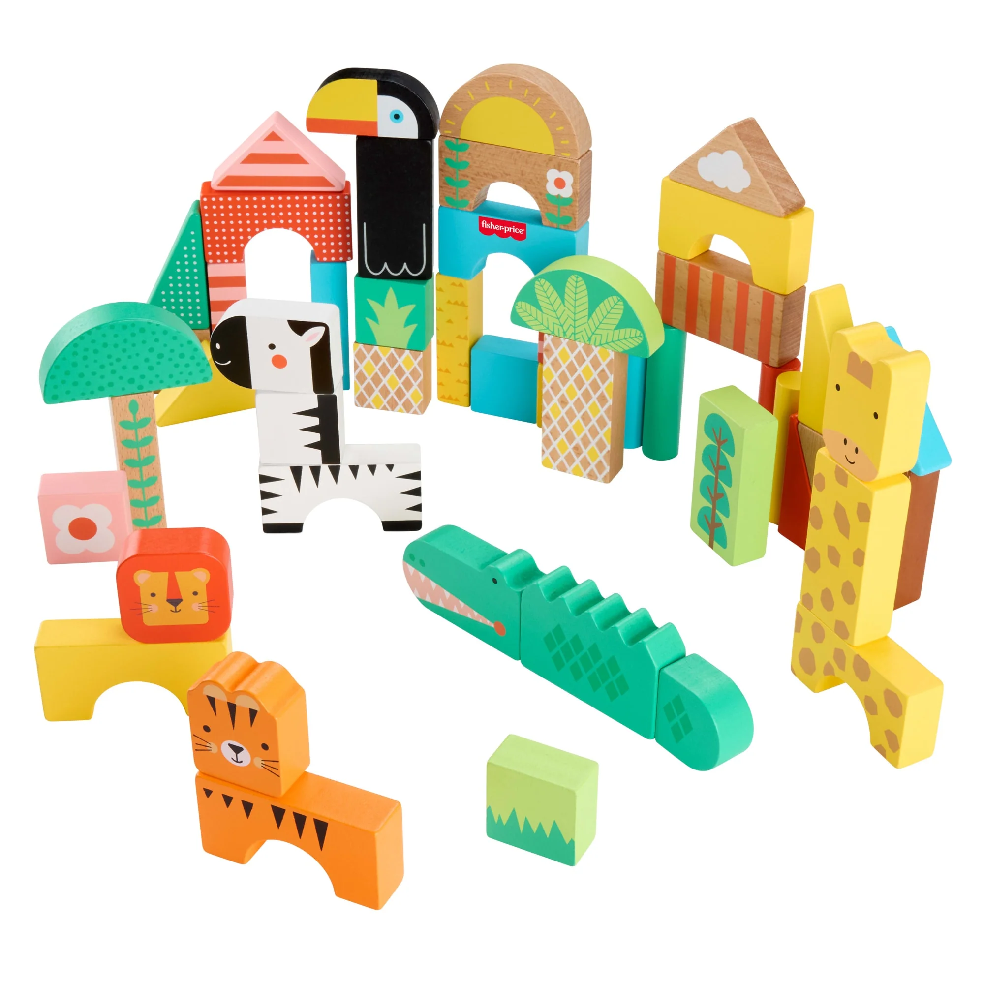 Fisher-Price Juguete para Bebés Bloques de la Jungla de Madera - Image 4