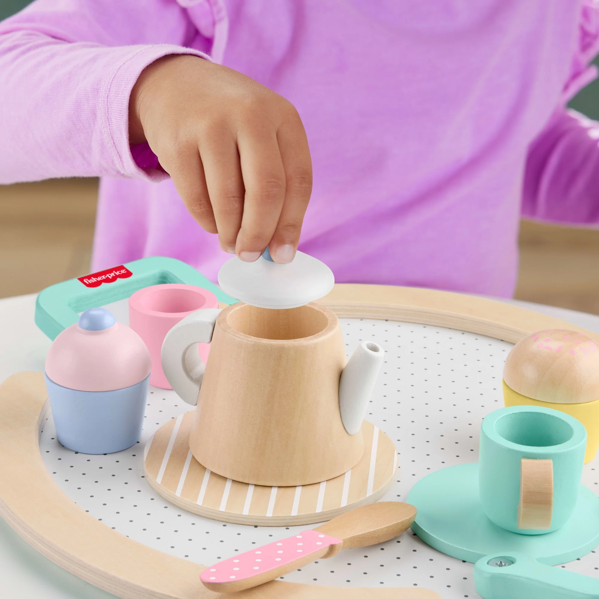 Fisher-Price Juguete para Bebés Juego de Té de Madera - Image 3
