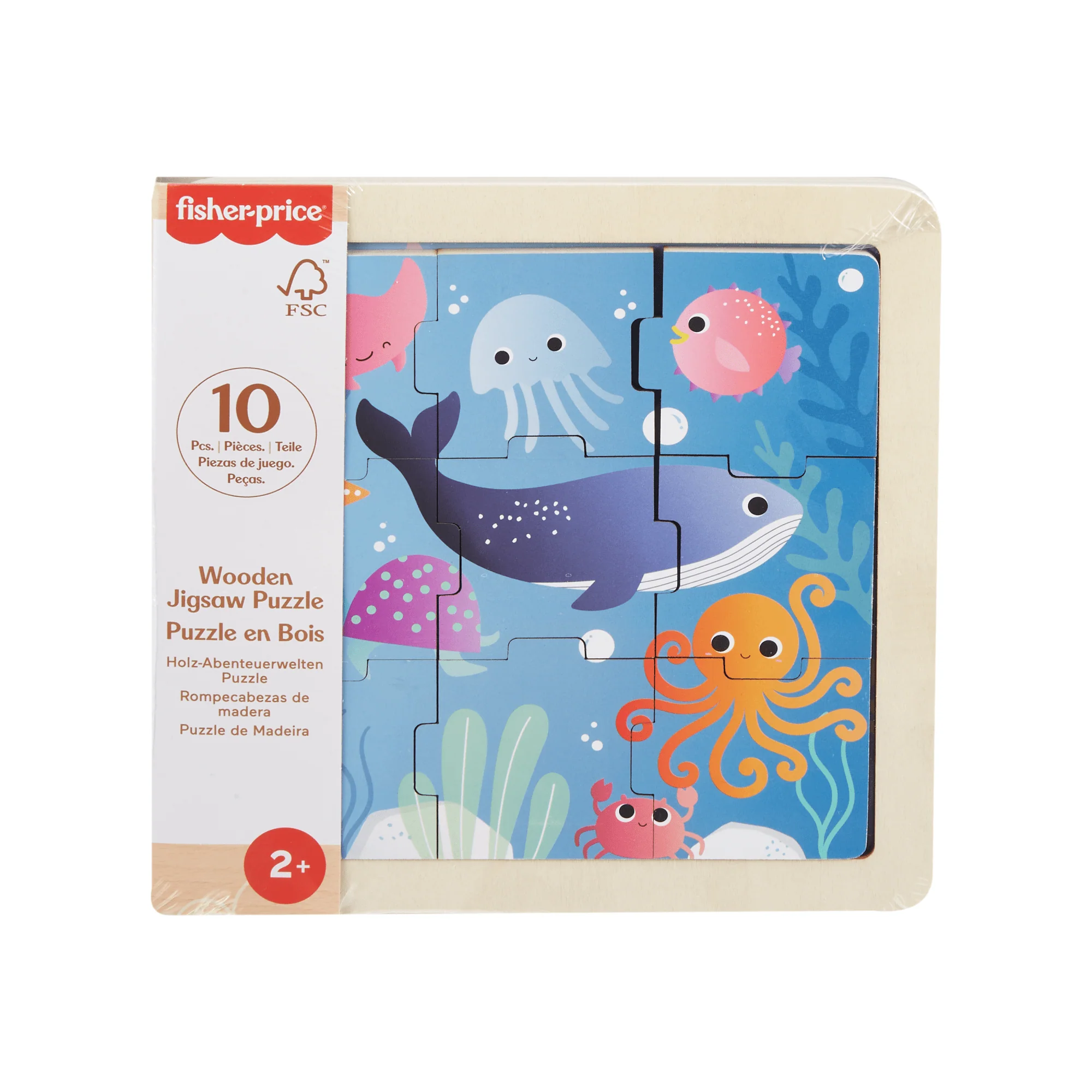 Fisher-Price Juguete para Bebés Rompecabezas Animalitos de Mar de Madera - Image 3