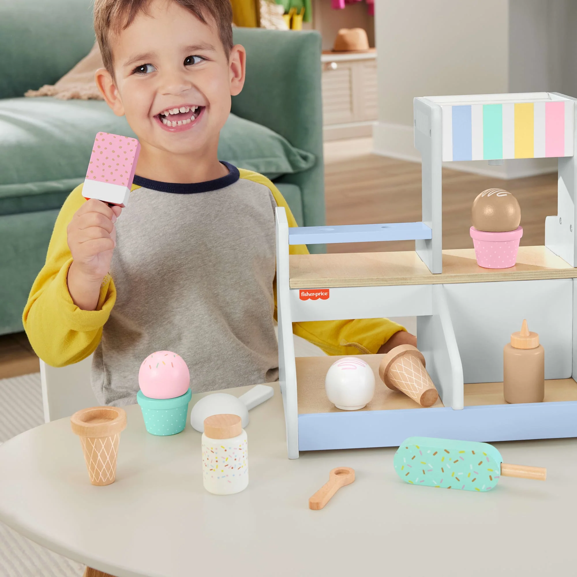 Fisher-Price Juguete para Bebés Set Mi Primera Heladería de Madera - Image 2